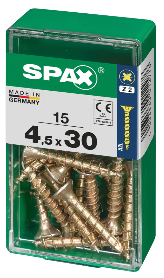 Spax Universalschrauben 4.5 x 30 mm PZ 2 - 15 Stk.