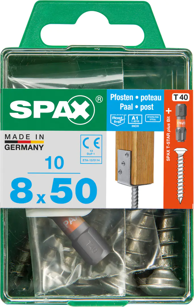 Spax Pfostenschrauben 8.0 x 50 mm TX 40 - 10 Stk.