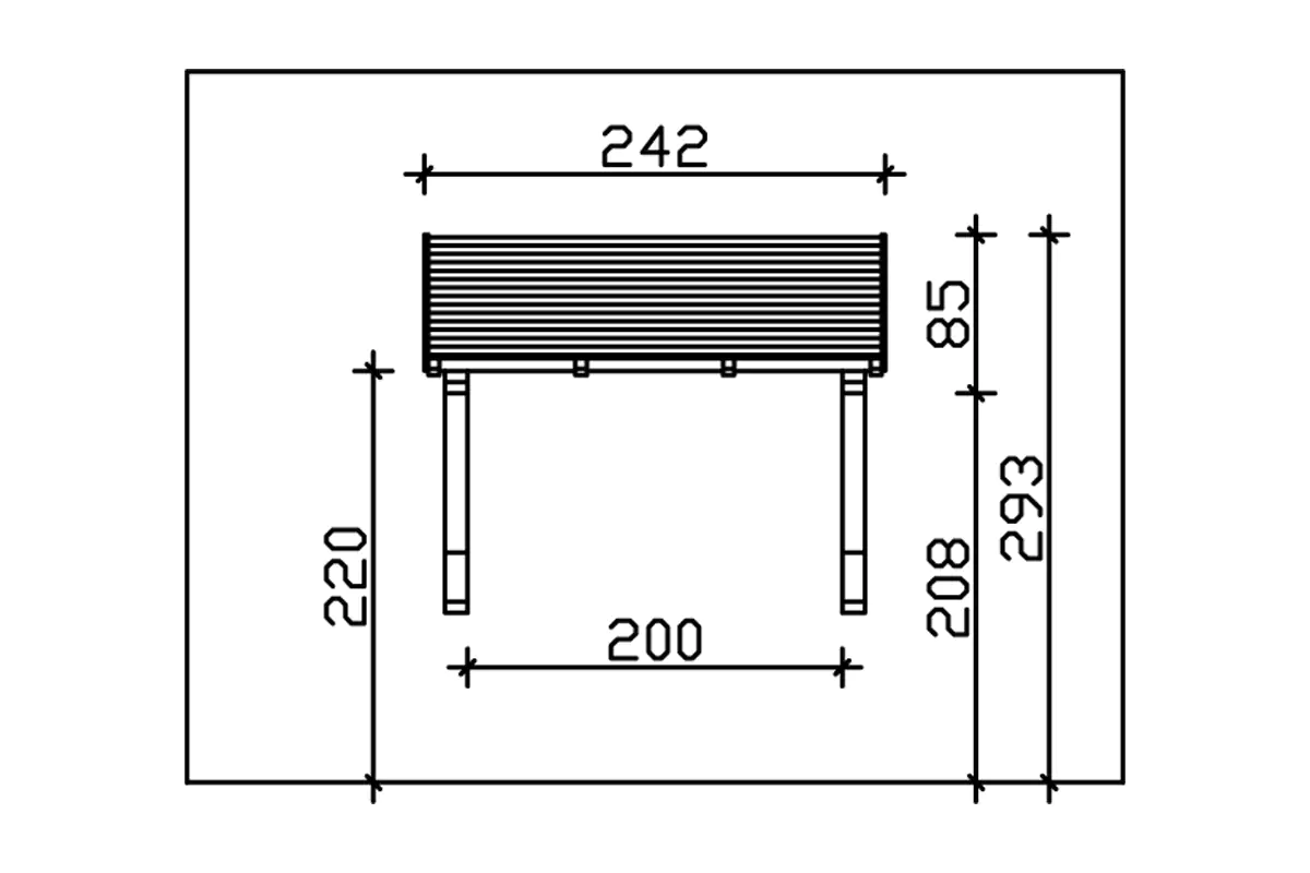 SKAN HOLZ Vordach Paderborn Typ 1 242 x 156 cm, lasiert in Weiß