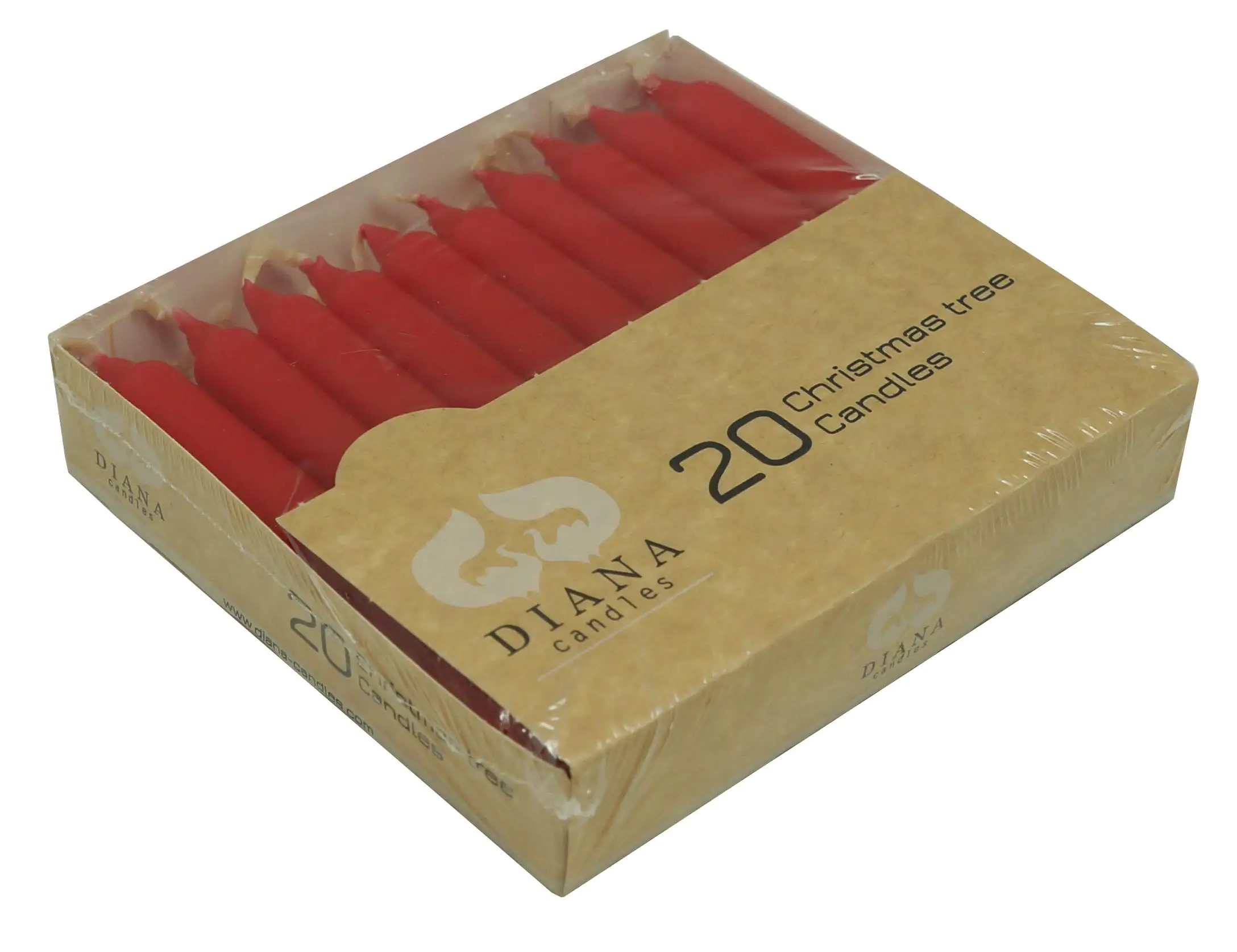 Diana Candles Baumkerzen Ø 1,2 cm x 11 cm rot 20er Pack Diana Candles Baumkerzen Ø 1,2 cm x 11 cm rot 20er Pack