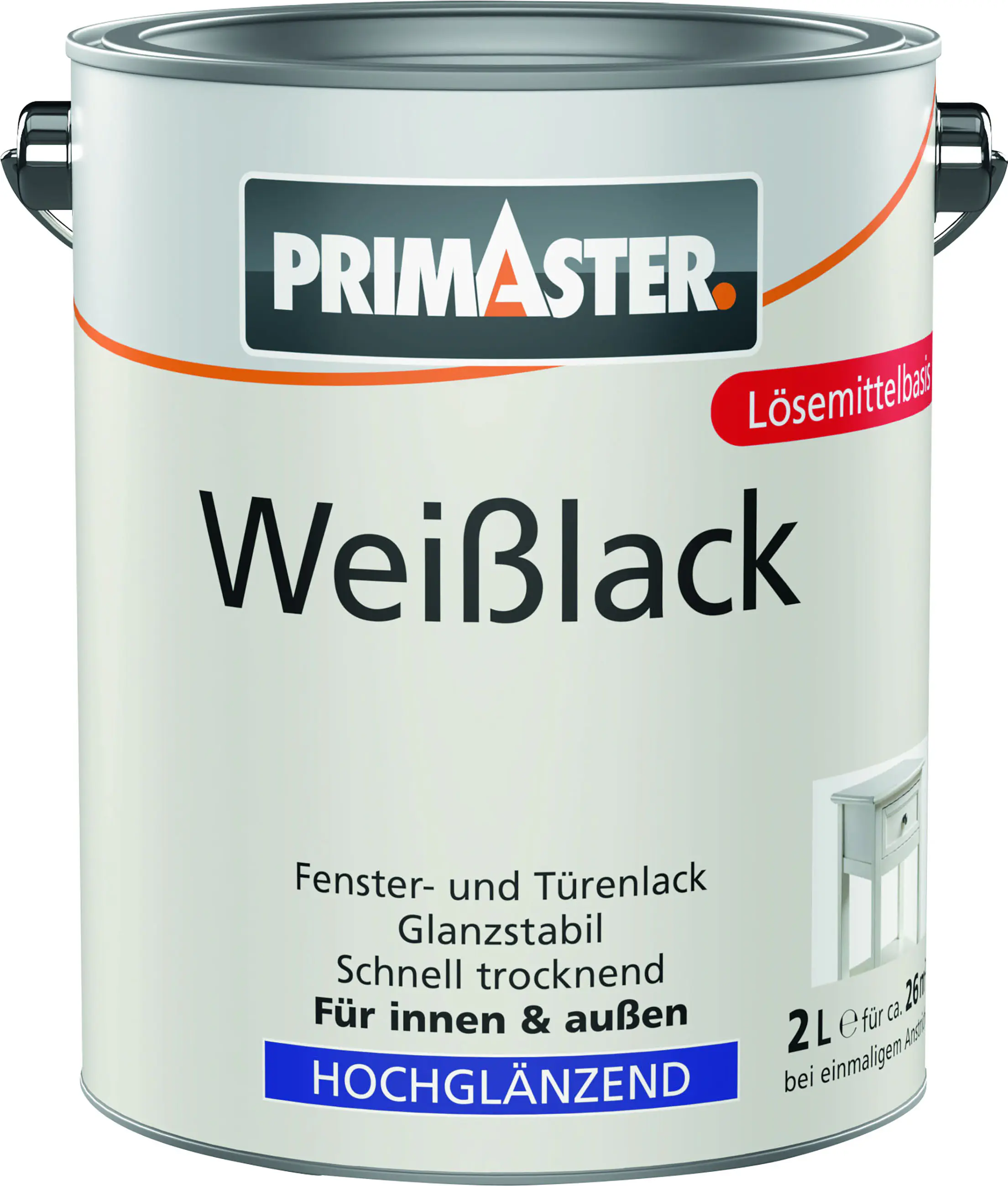 Primaster Weißlack hochglänzend 2 L weiß Primaster Weißlack hochglänzend 2 L weiß