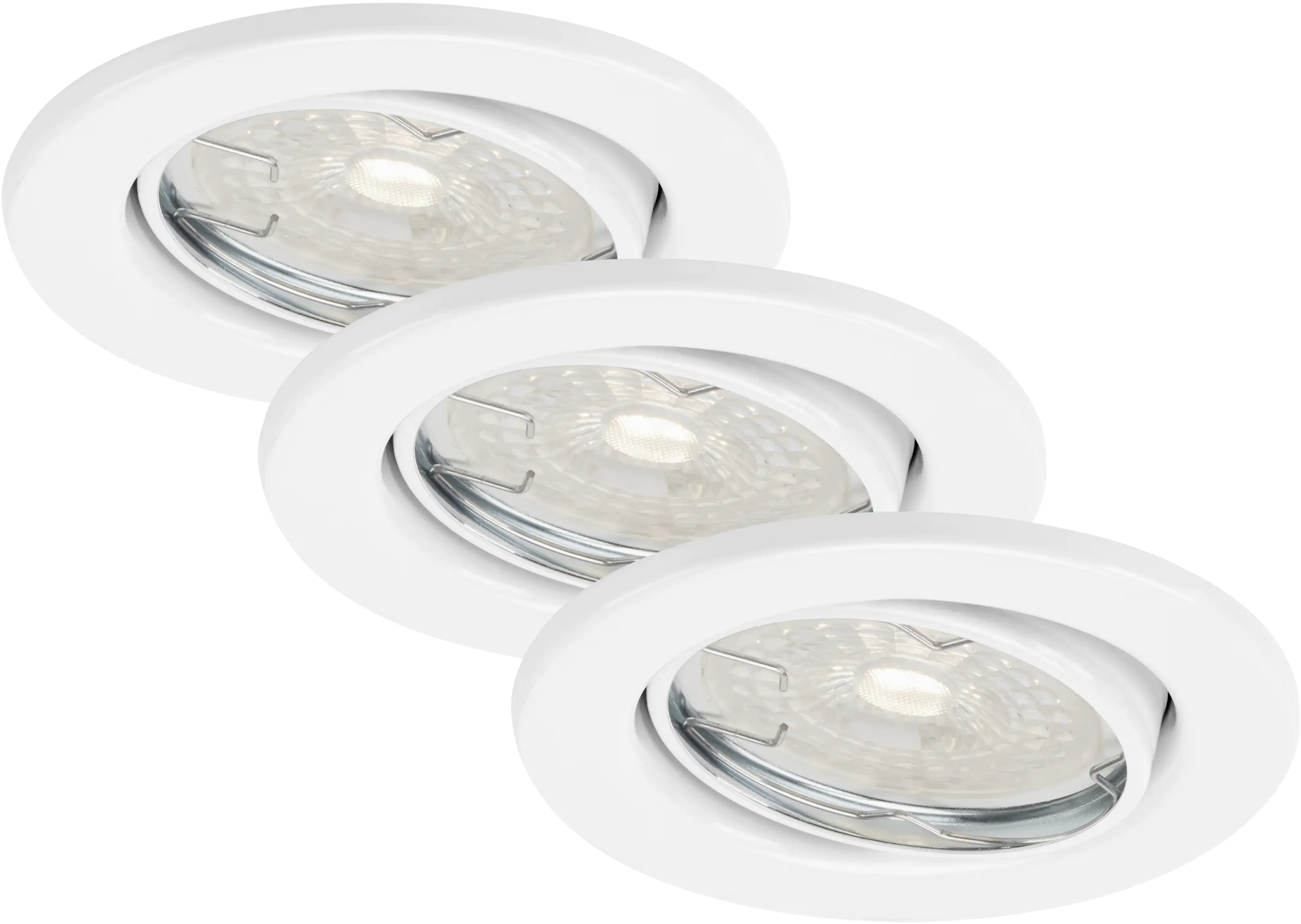 Di-Ka LED Einbauleuchte Dimm 3er Set weiß Ø 8,6 cm GU10 5,5 W