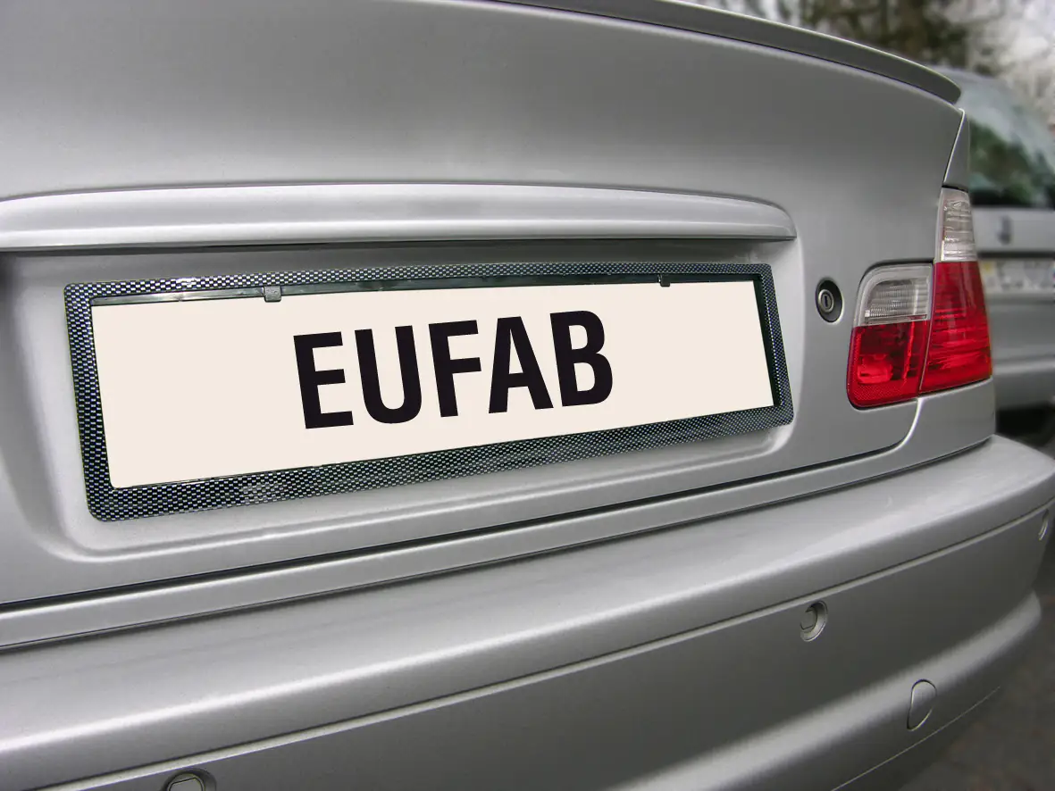 EUFAB Kennzeichenhalter mit Carbonrahmen