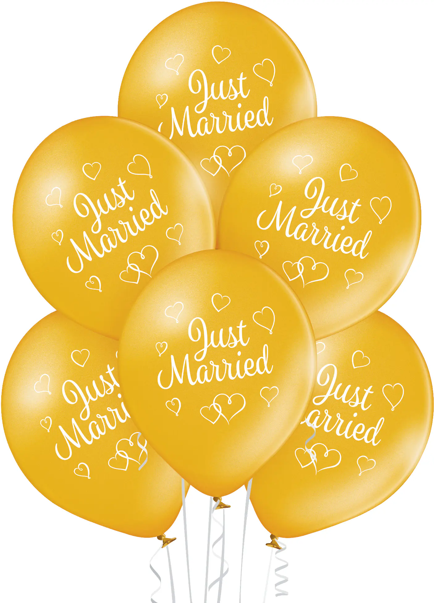Latexballons Pack Just Married gold Ø 20 cm 10 Stück