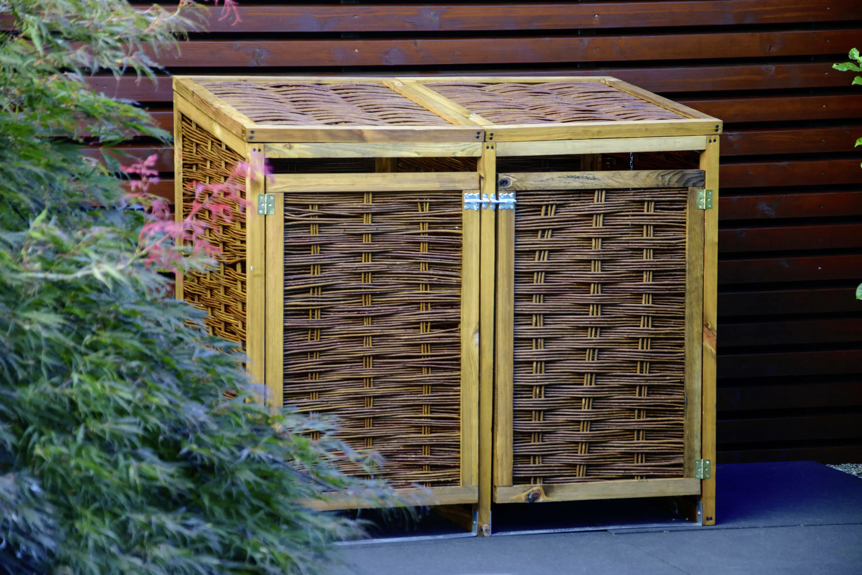 4055894955048_3169921 Dobar Mülltonnenbox Weide ungeschält 125 x 80 x 115cm