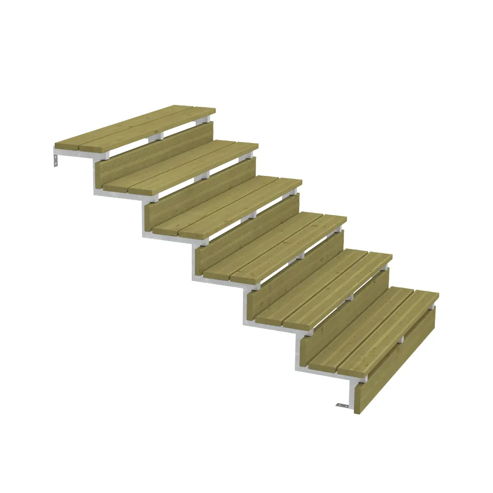 Plus Außentreppe Kiefer/Feuerverzinkt 6 Stufen 120 cm breit