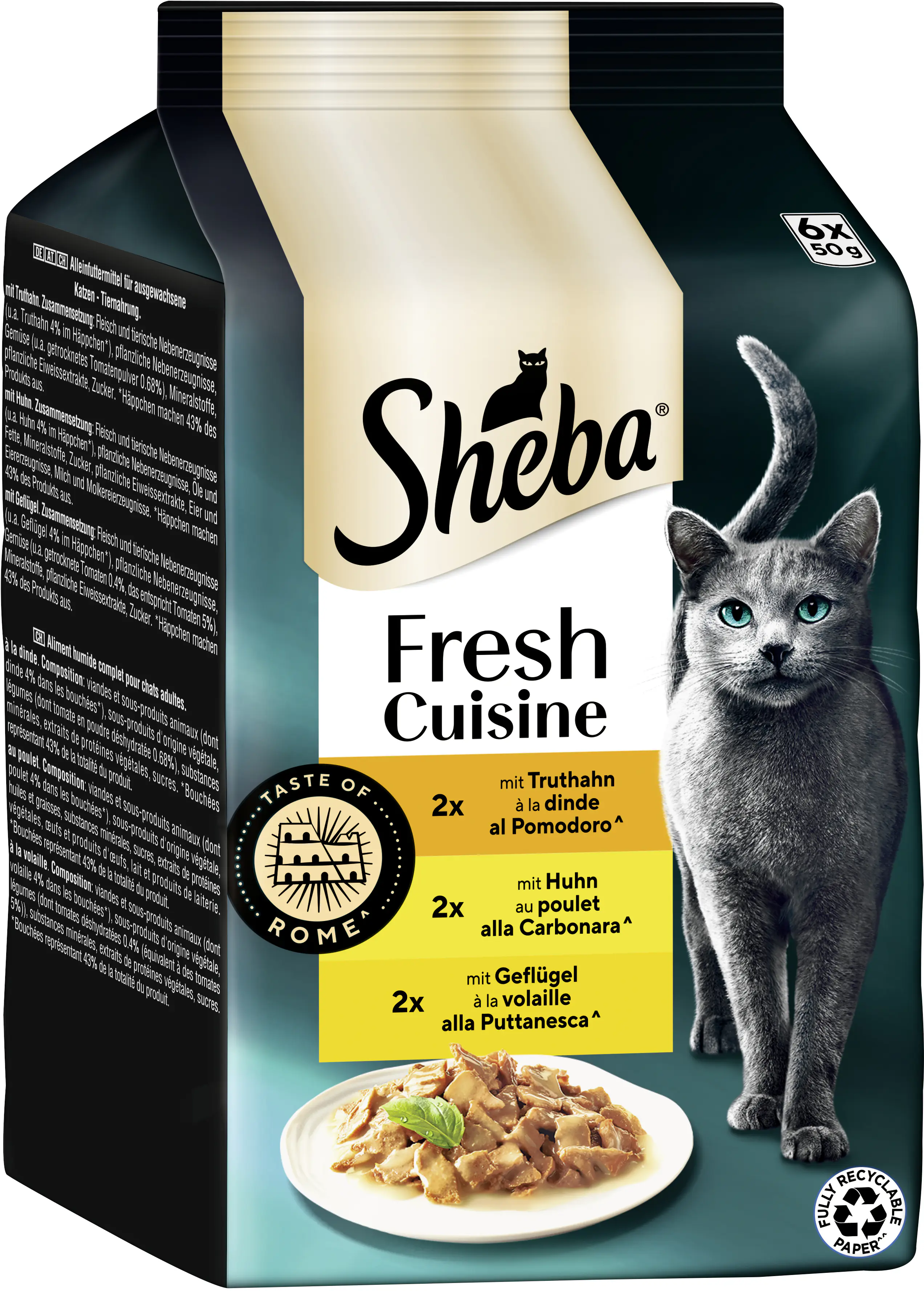 Sheba Fresh Cuisine Katzennassfutter Adult 6 x 50 g Truthahn 