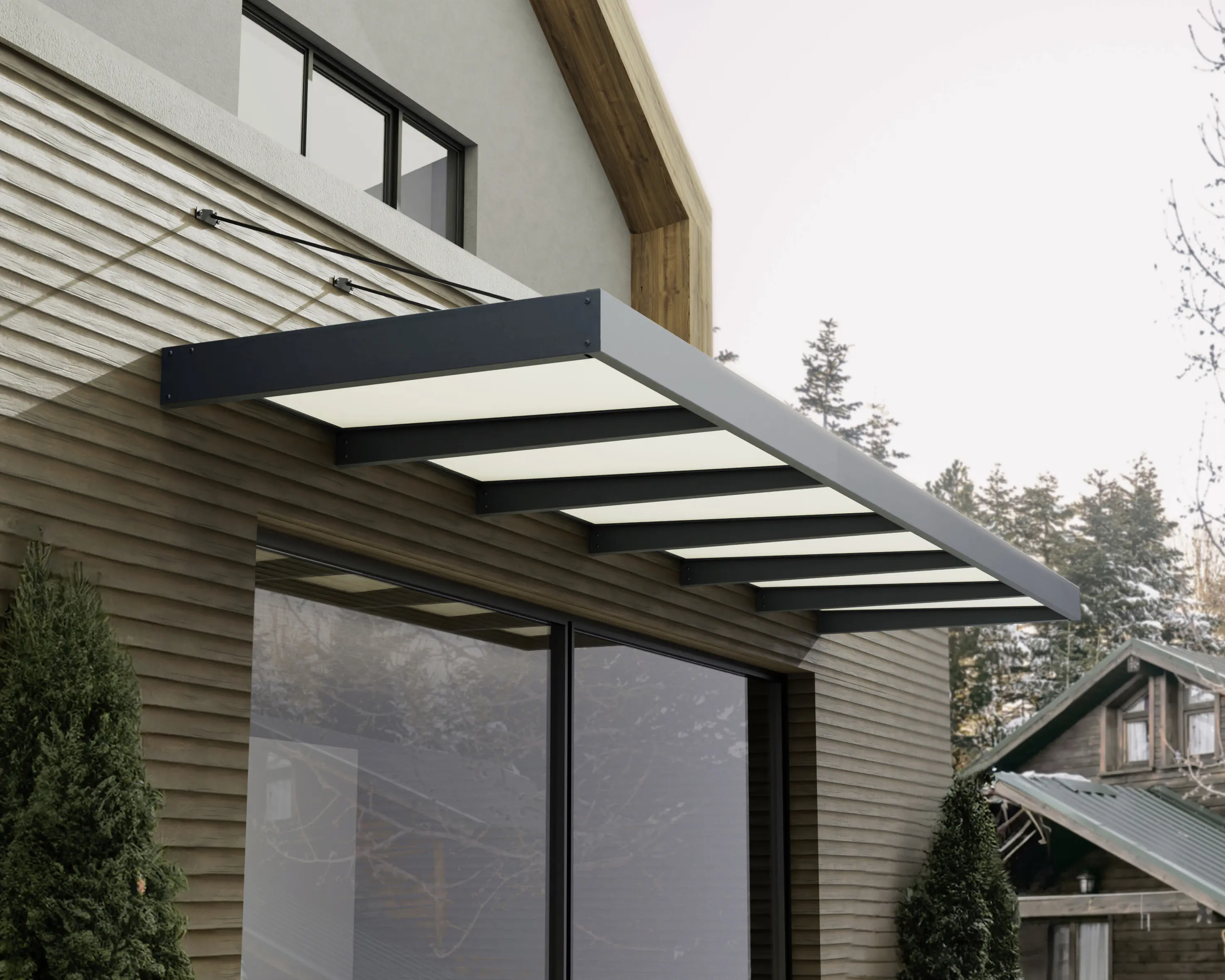 Canopia Vordach Sophia XL 6000 Grau Alu 565 x 140 cm