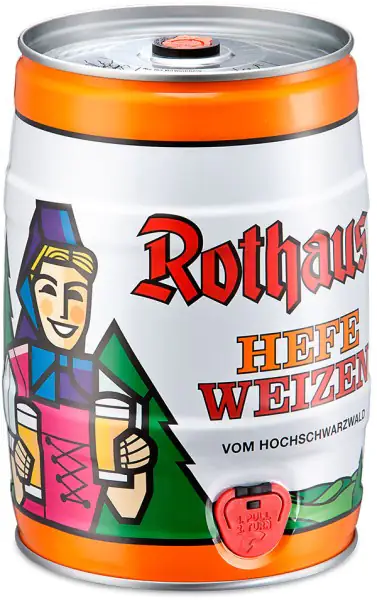 Rothaus Hefeweizen 5,0 Liter Party-Fass mit Zapfhahn