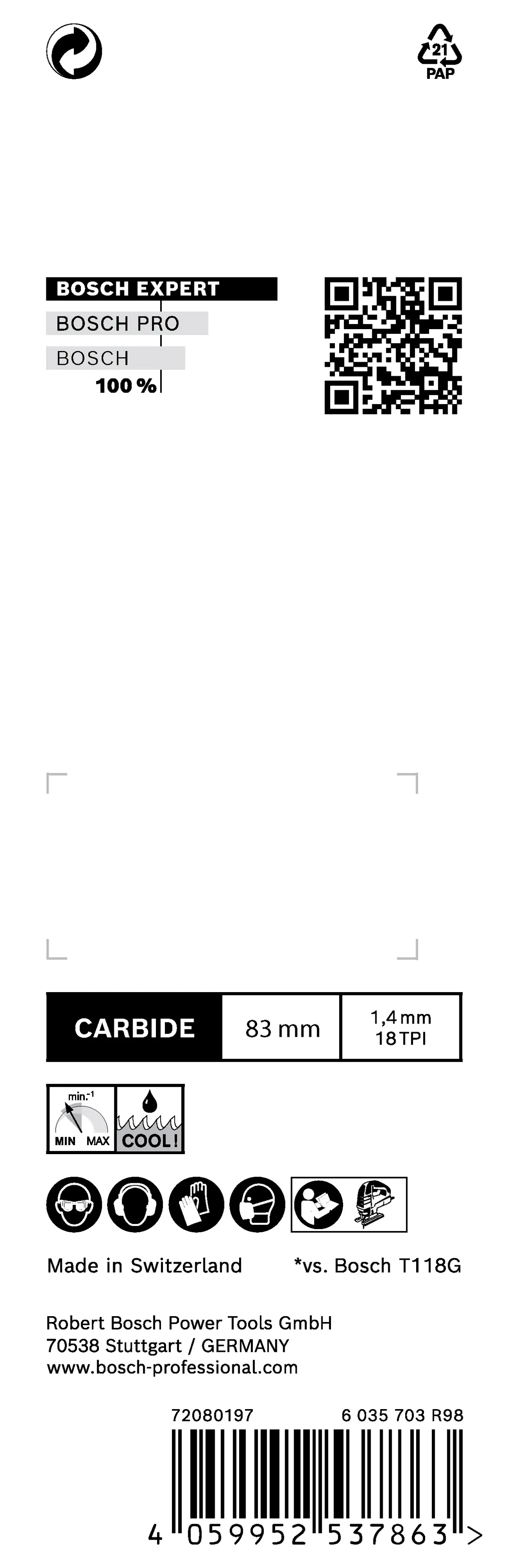 Bosch Expert Stichsägeblätter Stainless Steel T 118 EHM 3 Stück