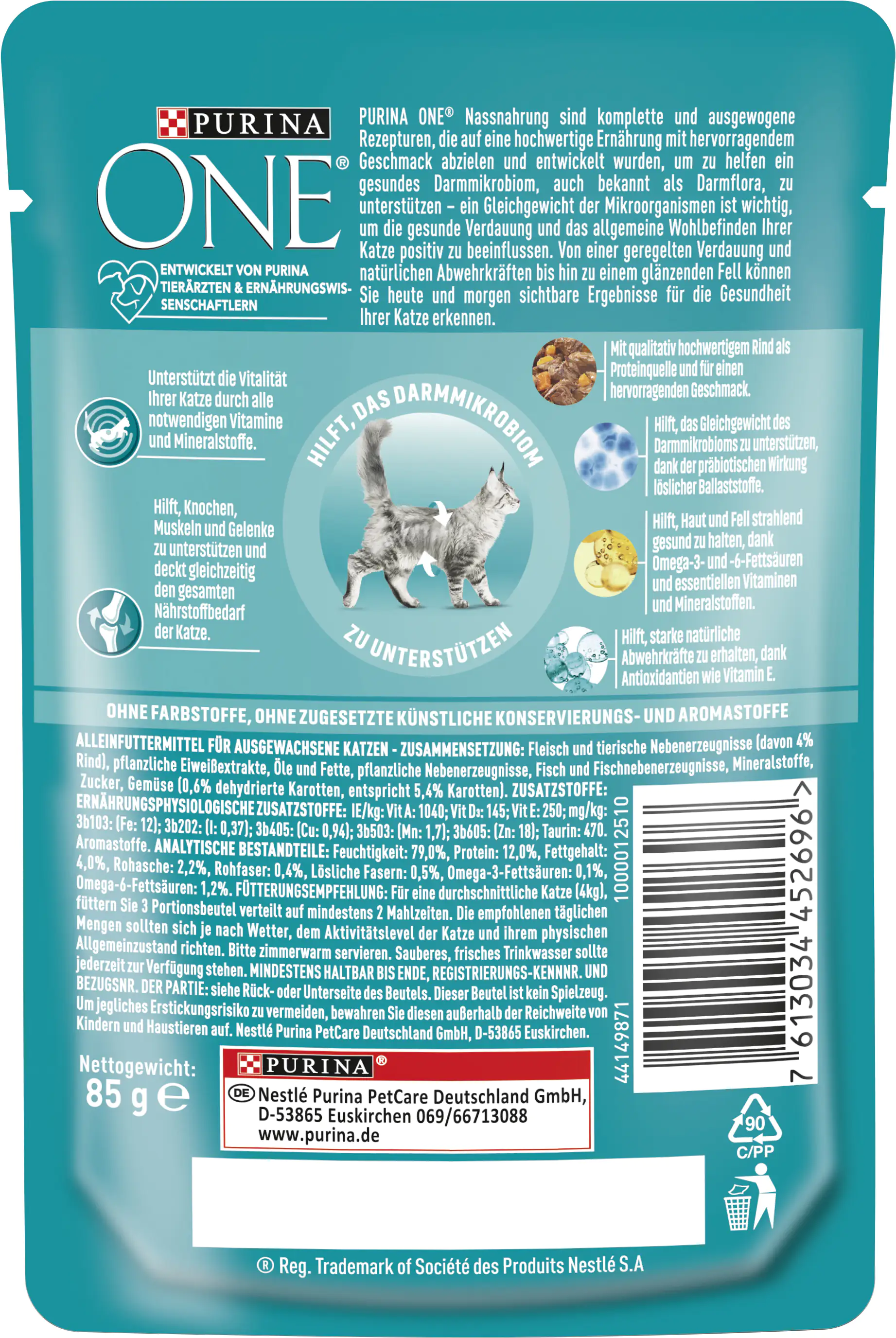 Purina ONE Adult Rind Katzennassfutter 85 g Purina ONE Adult Rind Katzennassfutter 85 g