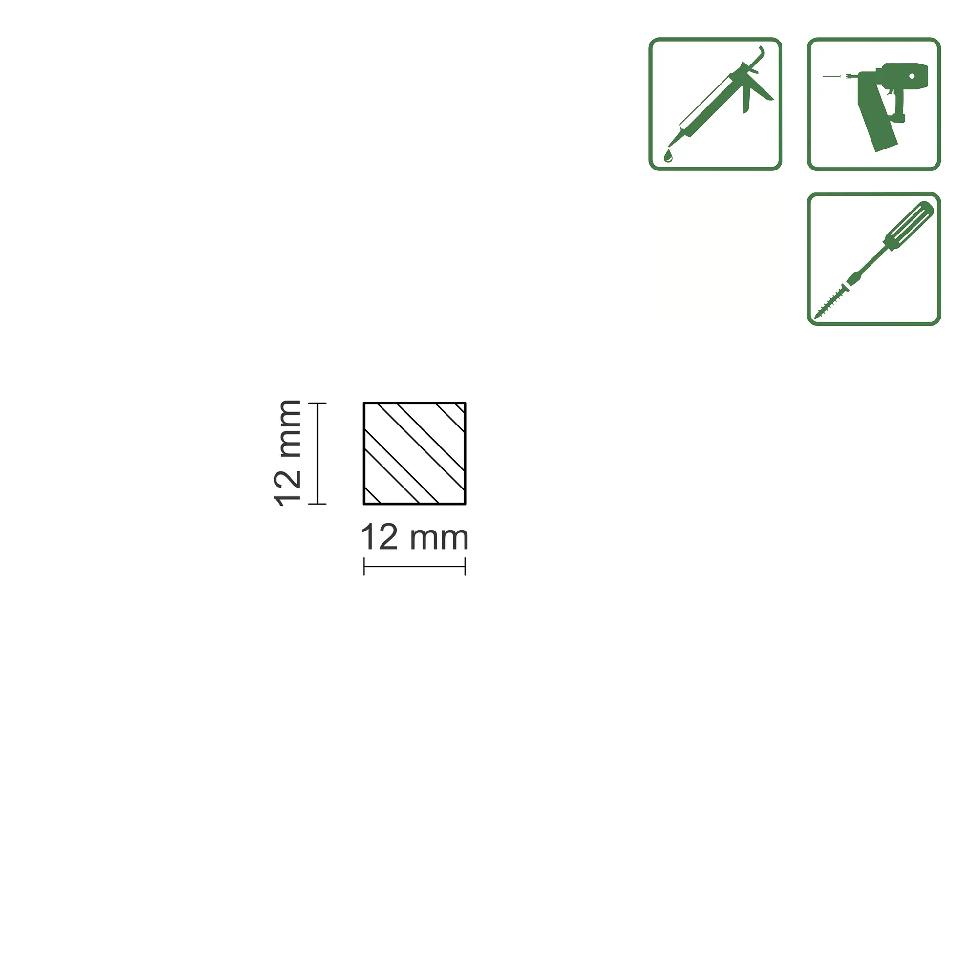 FN Neuhofer Flachleiste 100 cm 12 x 12 mm Fichte/Kiefer