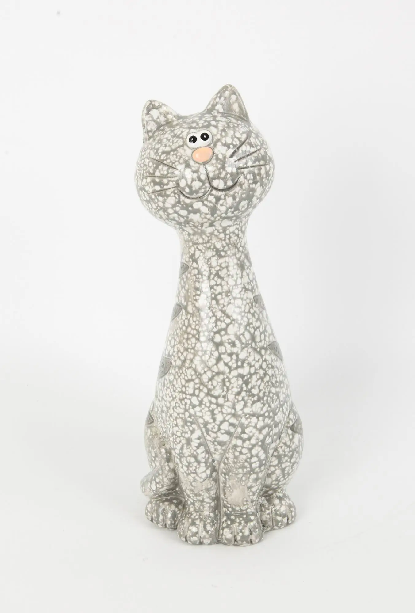 TrendLine Dekofigur Katze Terrakotta 26 x 10 cm grau