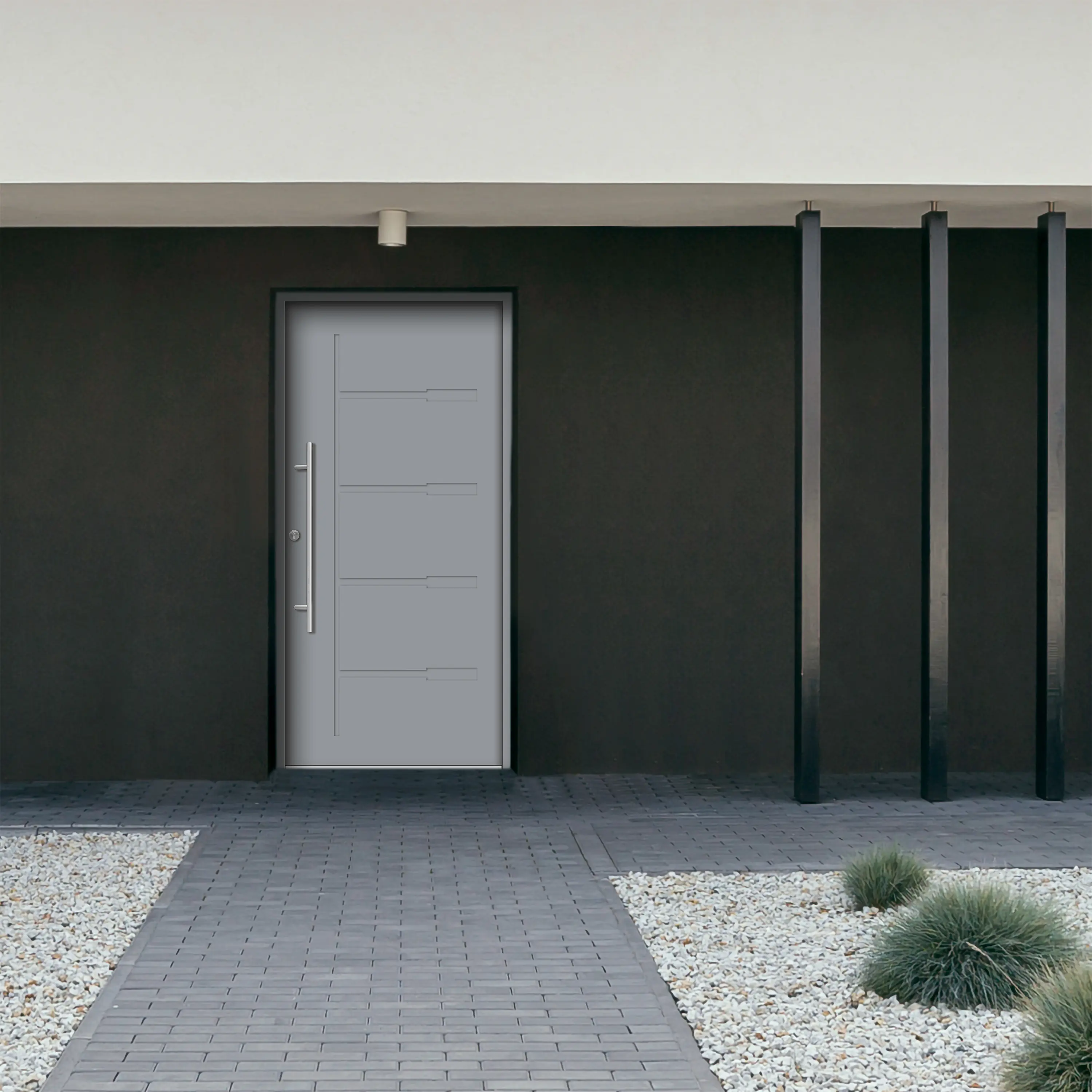 Splendoor Haustür Passivedoor Premium H1 Grau DIN Links 110 x 210 cm