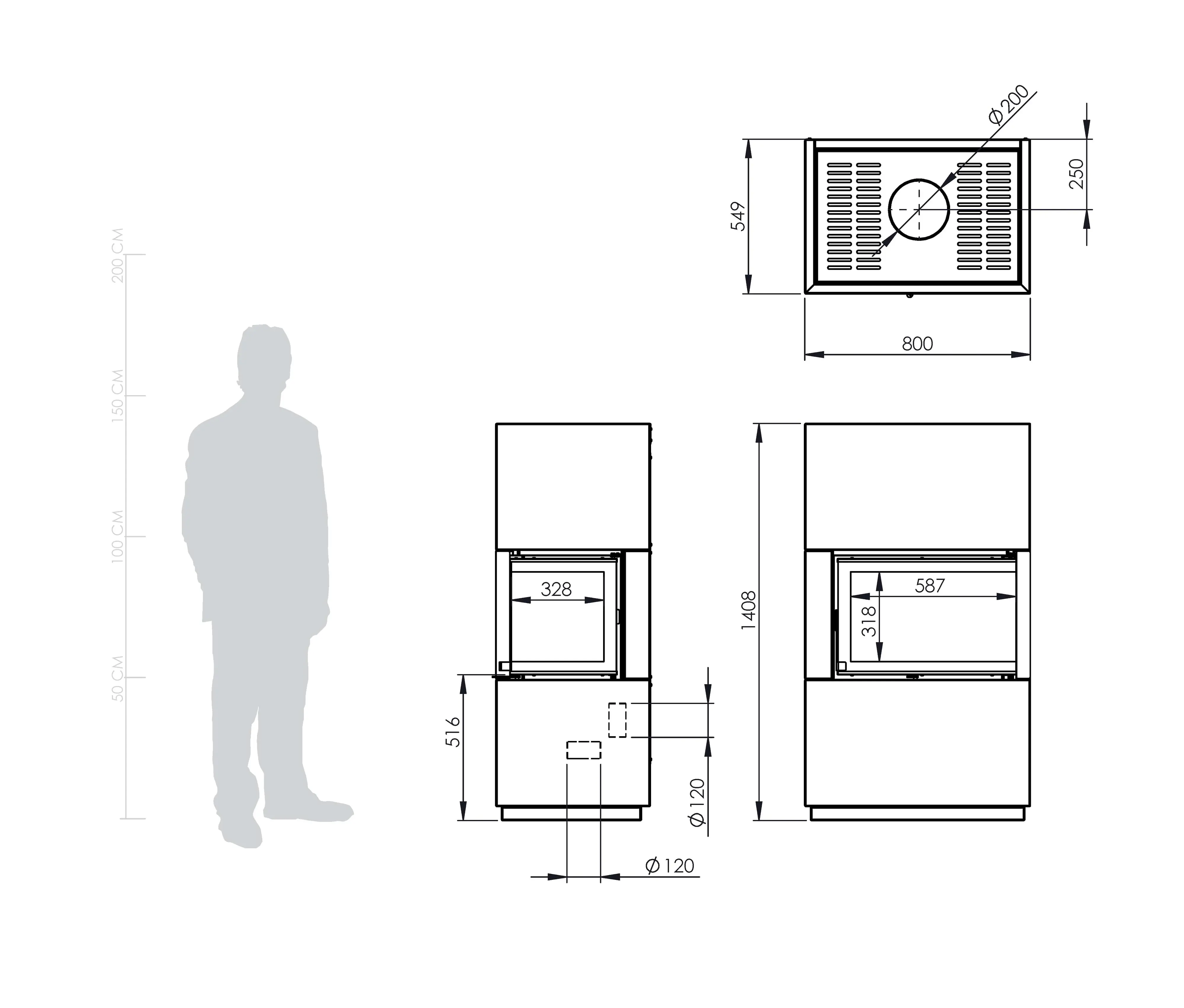 Thermia Kaminofen Integra Plus Line Stahl weiß rechts 8 kW Thermia Kaminofen Integra Plus Line Stahl weiß rechts 8 kW