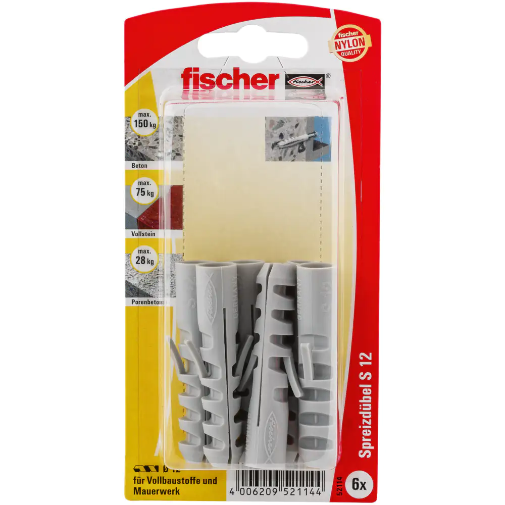 Fischer Dübel S 12.0 x 60 mm - 6 Stück