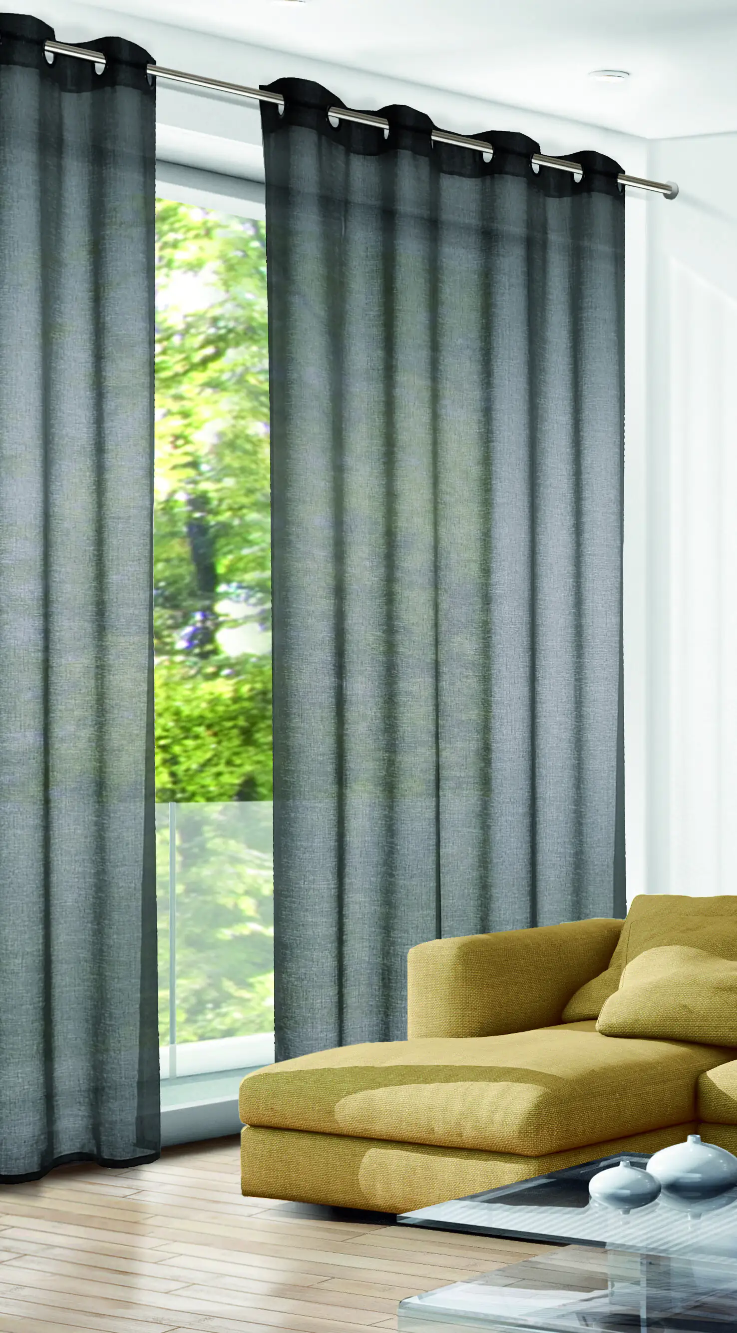 Neusser Collection Ösenschal Emilia Strukutr, grau, 140 x 245 cm