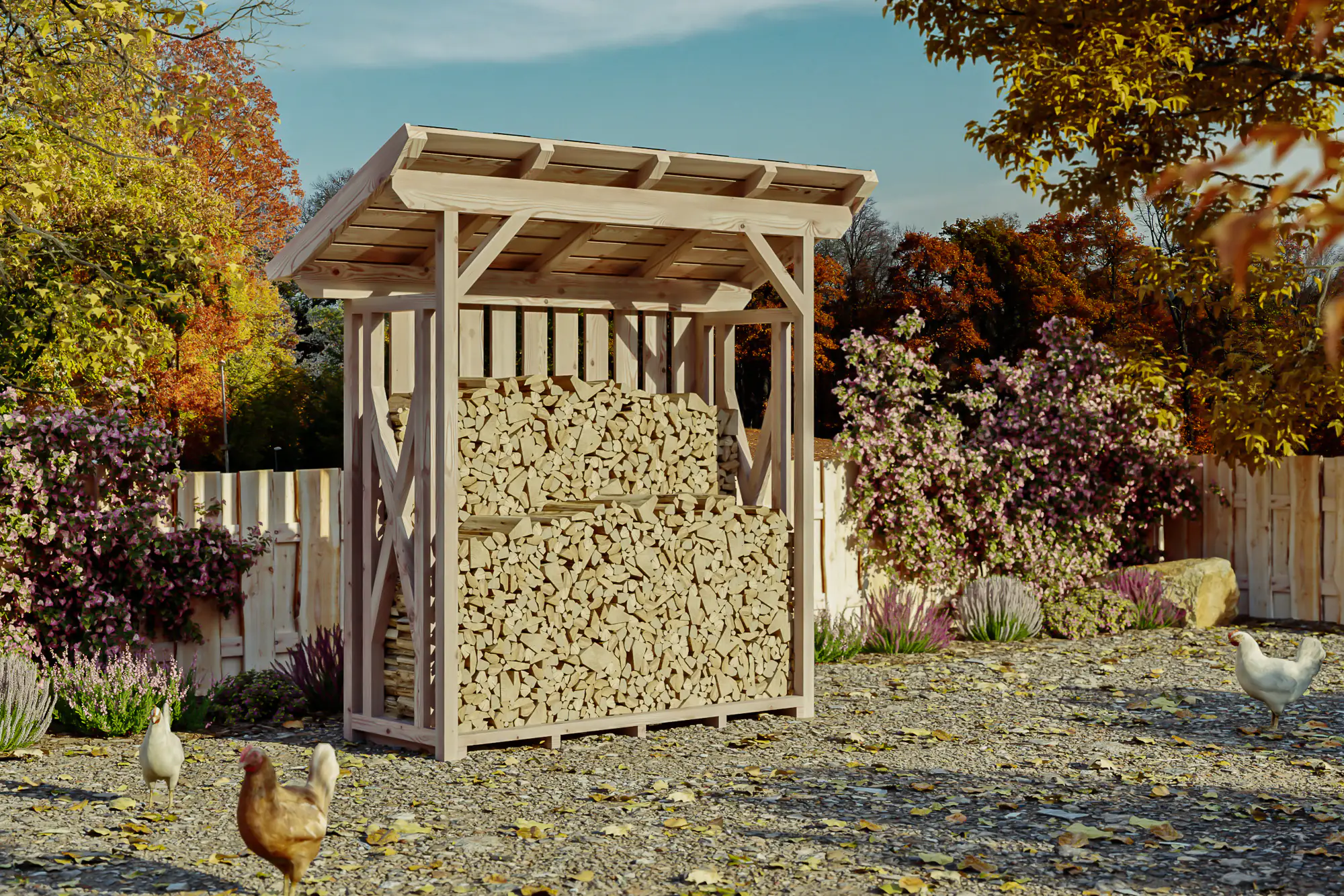 SKAN HOLZ Holzunterstand Lars 1 240 x 102 cm , natur SKAN HOLZ Holzunterstand Lars 1 240 x 102 cm , natur