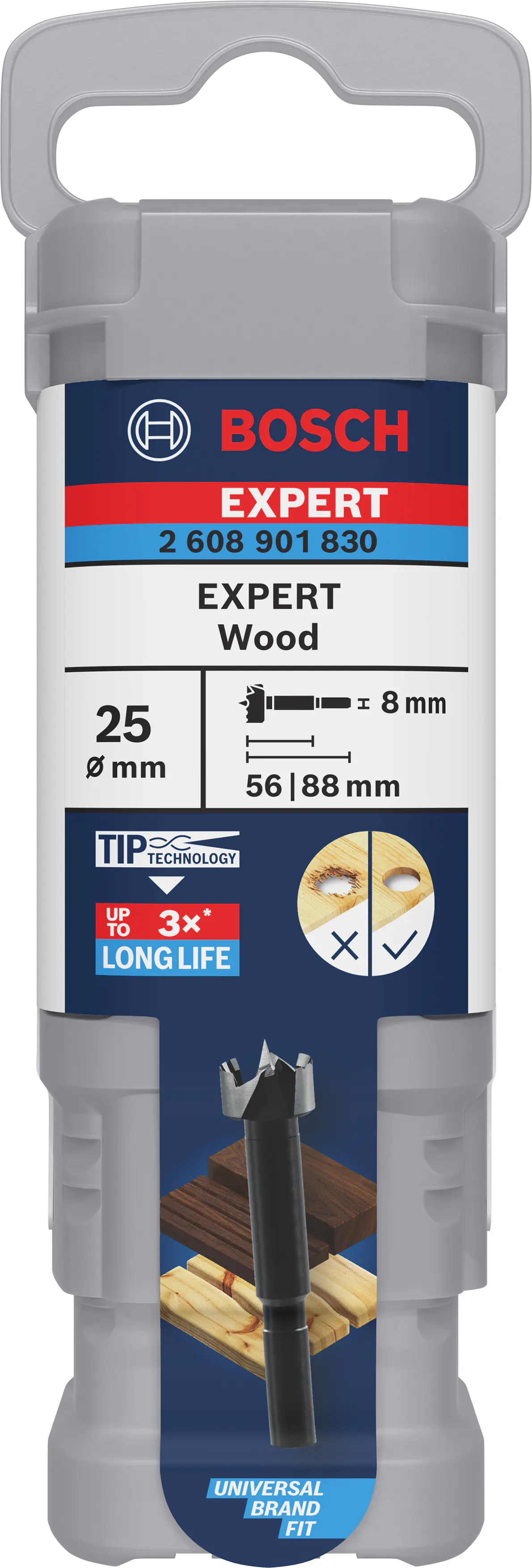 Bosch Expert Forstnerbohrer Ø 25 × 90 mm, Schaft-Ø 8 mm