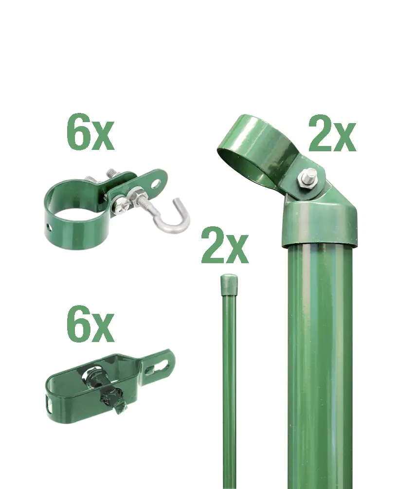 Alberts Komplettset Zauneck-Set für Maschendrahtzaun 75 cm zE grün