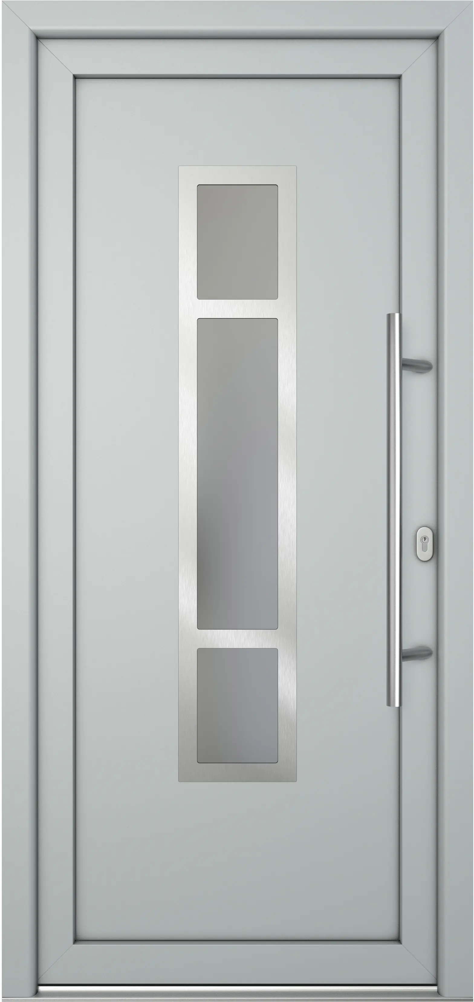 Meeth Haustür Signum Pro PVC Modell 87 88 x 200 cm DIN Rechts weiß/lichtgrau