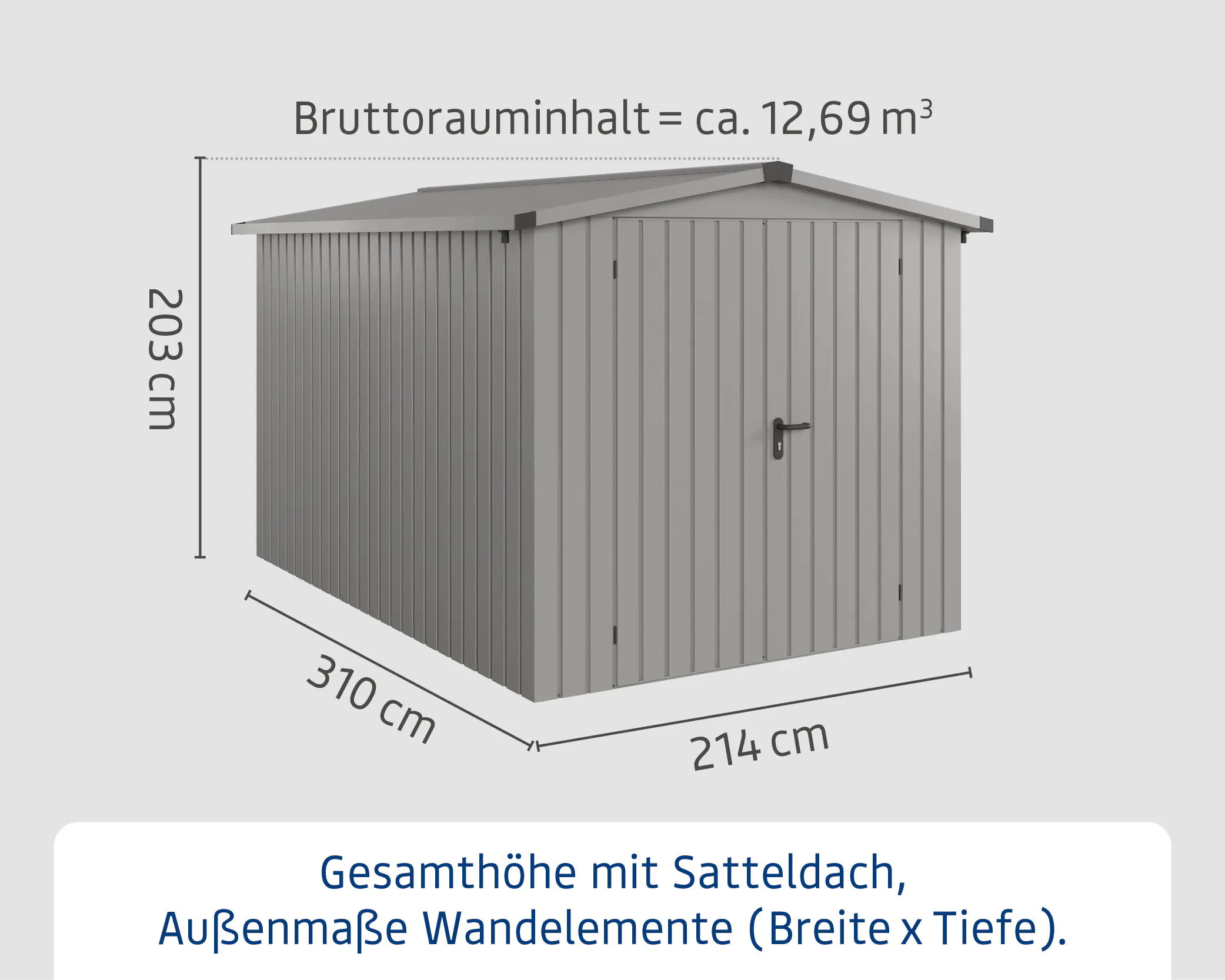 EcoStar Metallgerätehaus Euroline ESD7 aluminiumgrau 214 x 310 cm 2-flg. EcoStar Metallgerätehaus Euroline ESD7 aluminiumgrau 214 x 310 cm 2-flg.