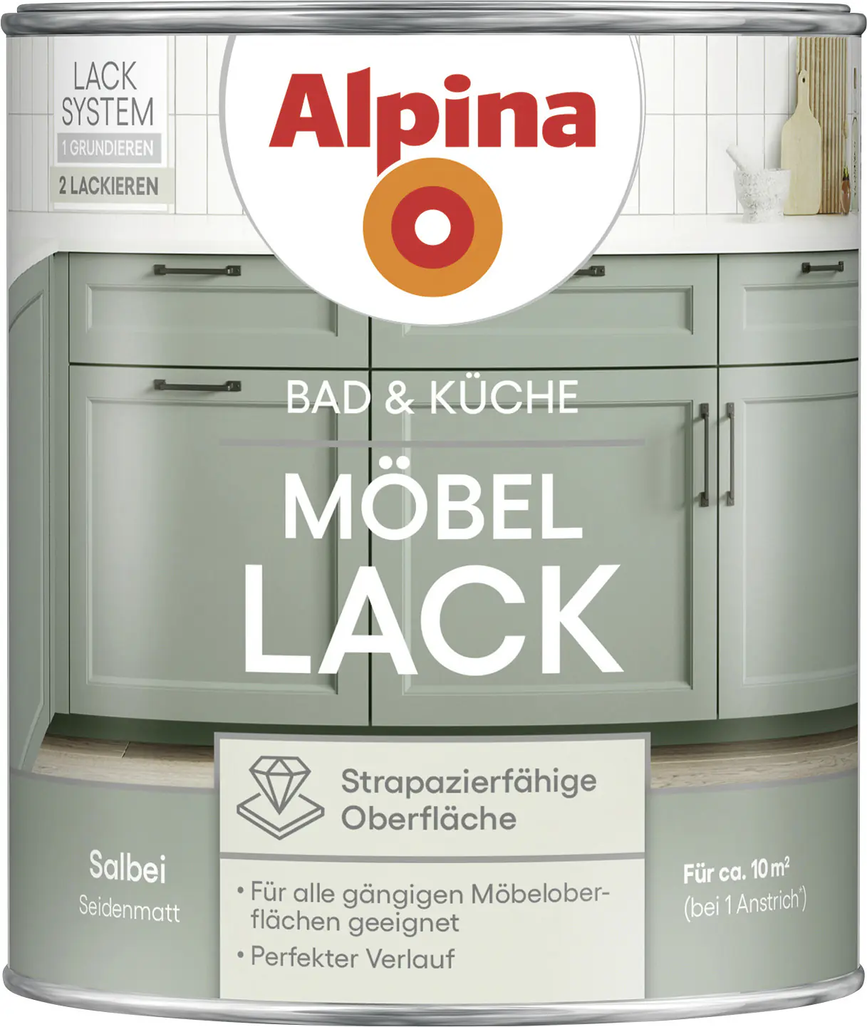 Alpina Möbellack für Küche & Badezimmer Salbei 750 ml
