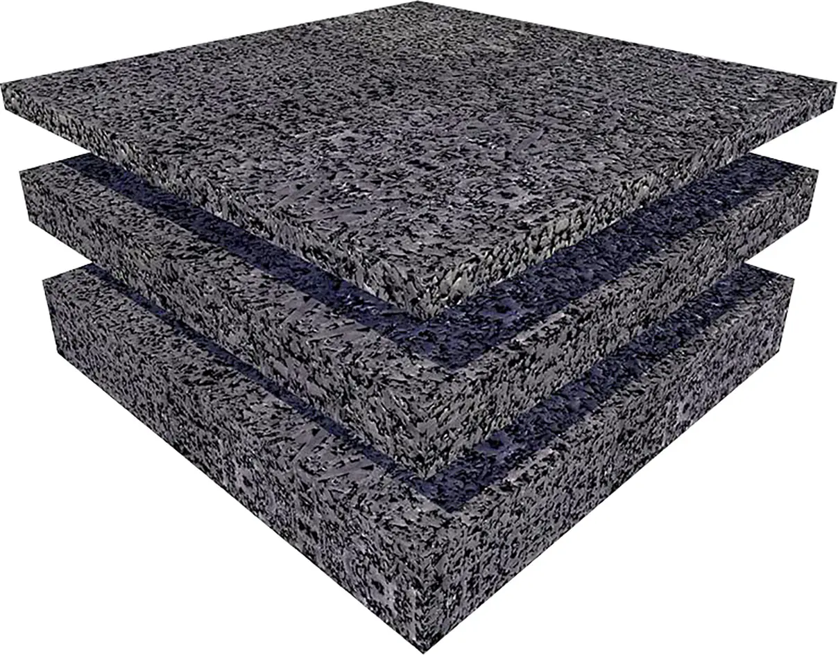 HSI Terra Unterlegpads für Terrasse 7 x 7 x 3 cm Kautschukgranulat schwarz - 50 Stk.