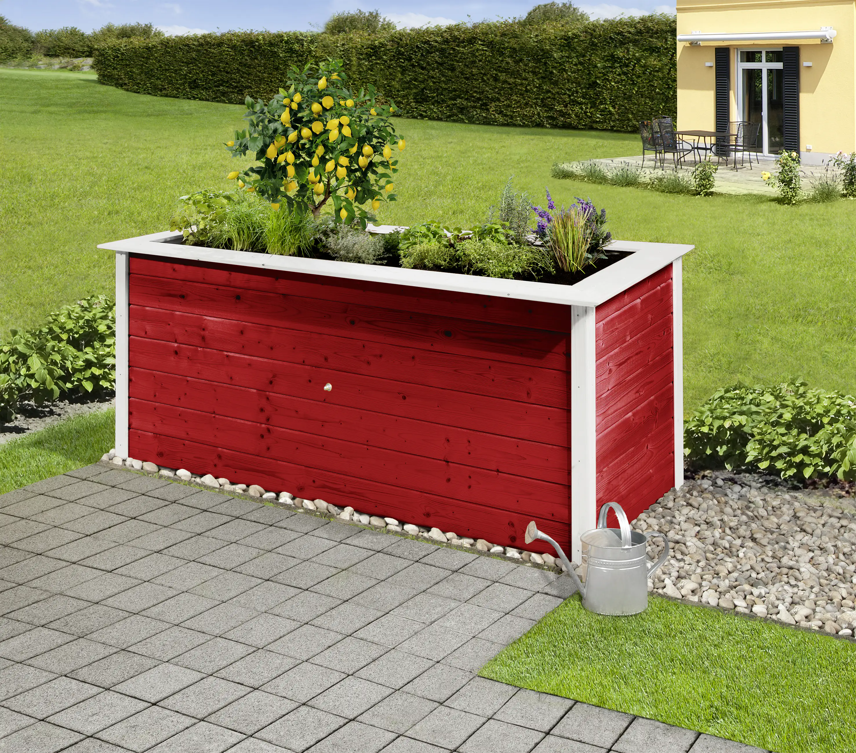 Weka Hochbeet 28 205 x 80 x 81 cm schwedenrot mit Noppenbahn, Wühlmausschutz Weka Hochbeet 28 205 x 80 x 81 cm schwedenrot mit Noppenbahn, Wühlmausschutz