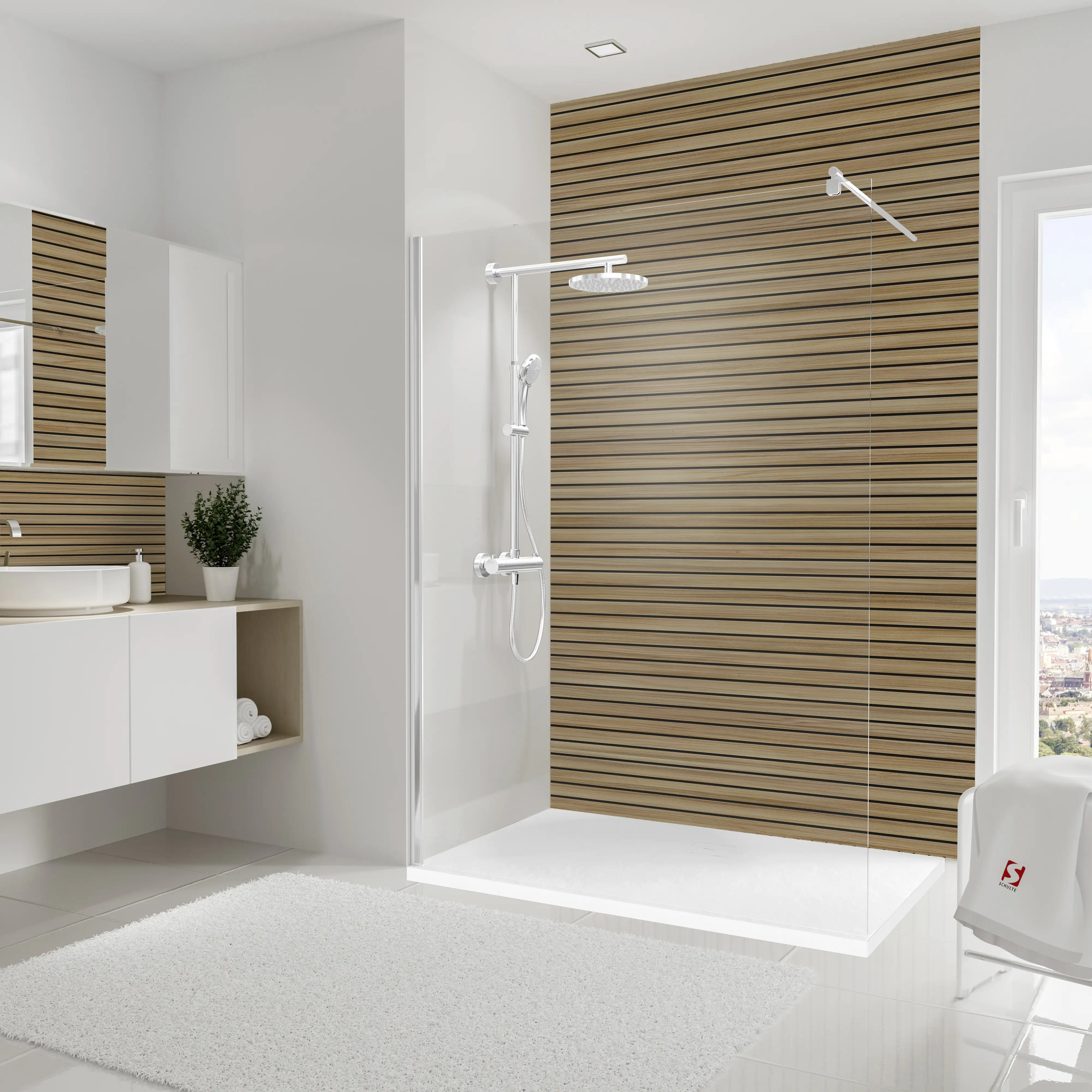 Schulte Duschrückwand Dekor Lärche Japandi horizontal 150 x 255 cm Schulte Duschrückwand Dekor Lärche Japandi horizontal 150 x 255 cm