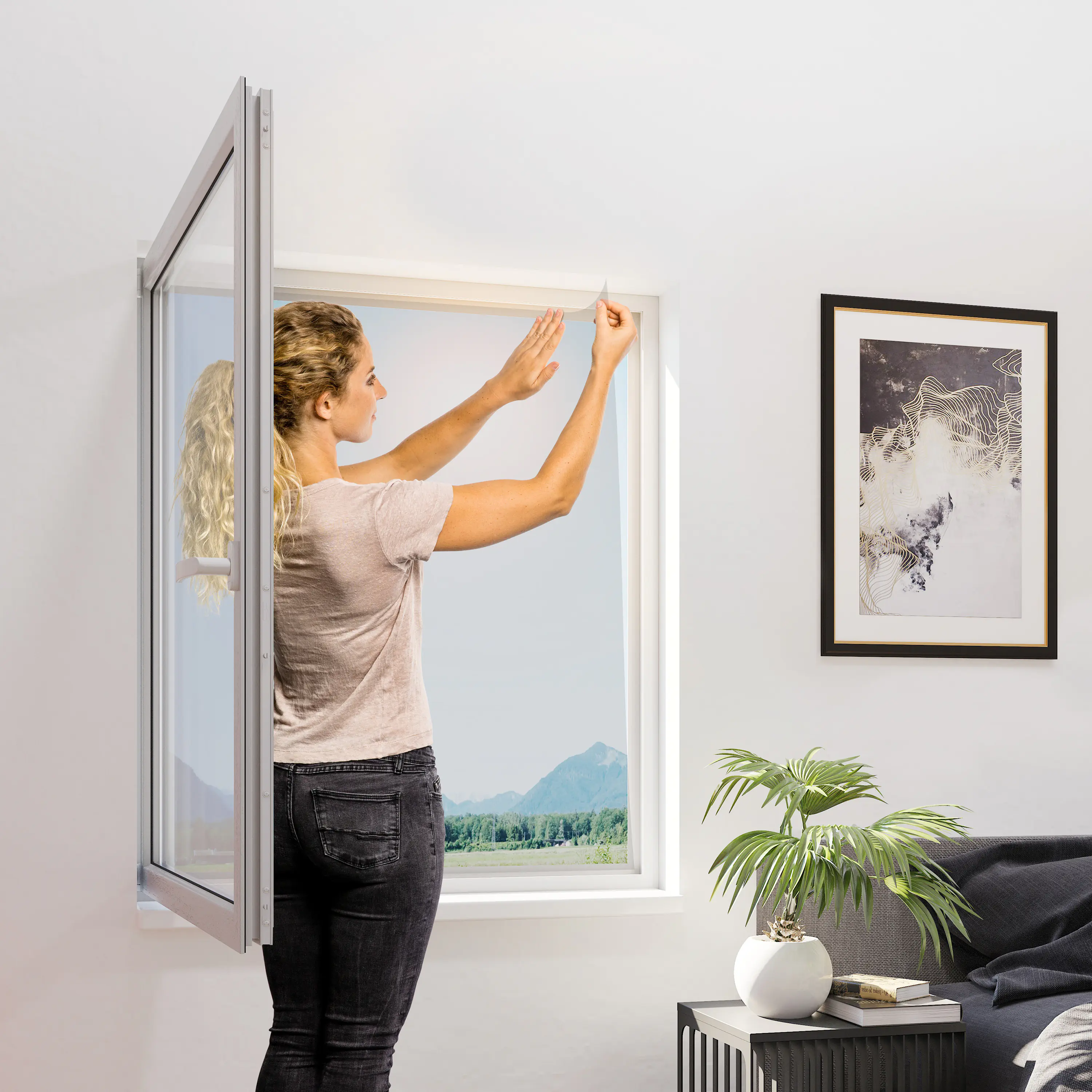 Primaster Fliegengitter 130 x 150 cm anthrazit kürzbar