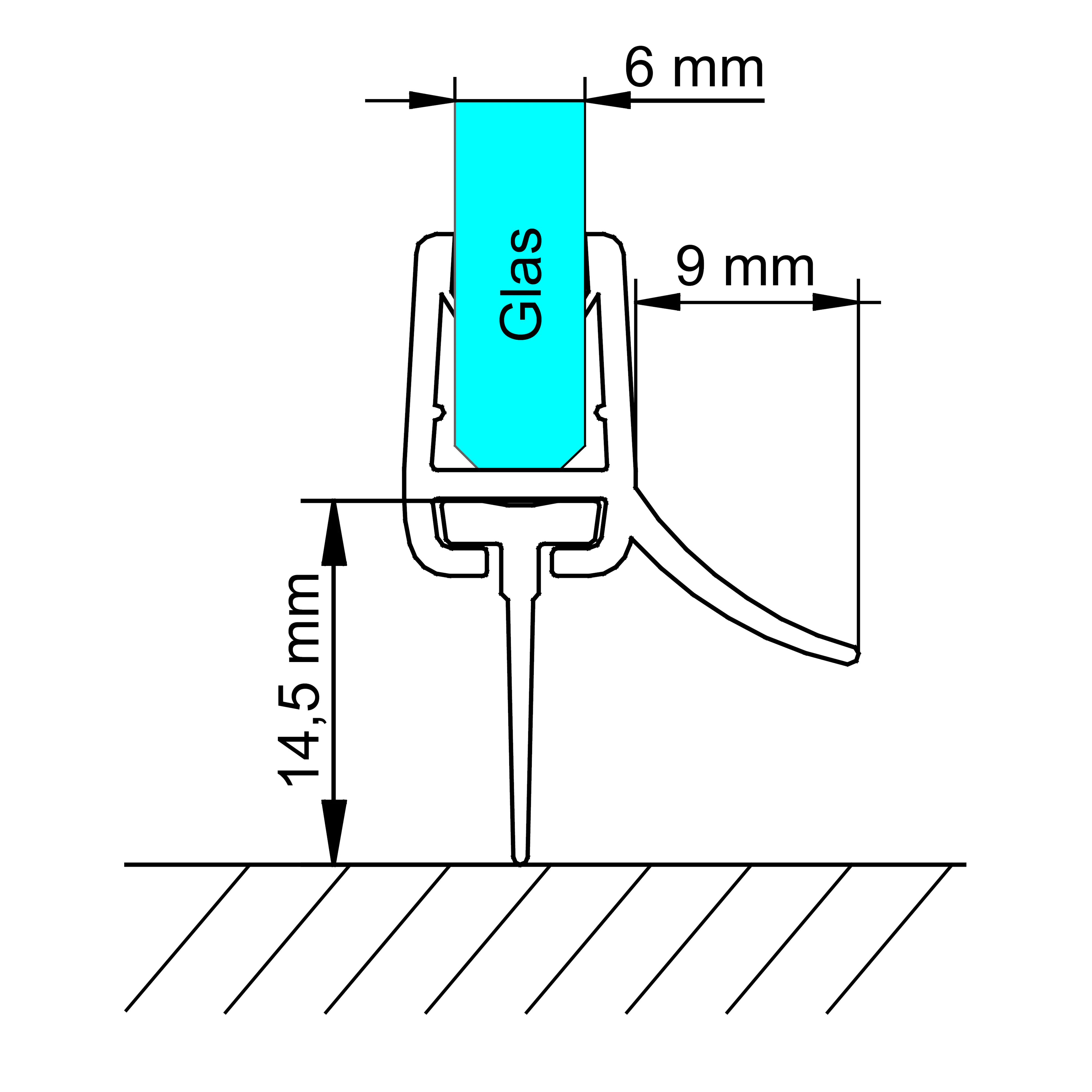 Schulte Wasserabweisprofil gebogen Länge: 60 cm