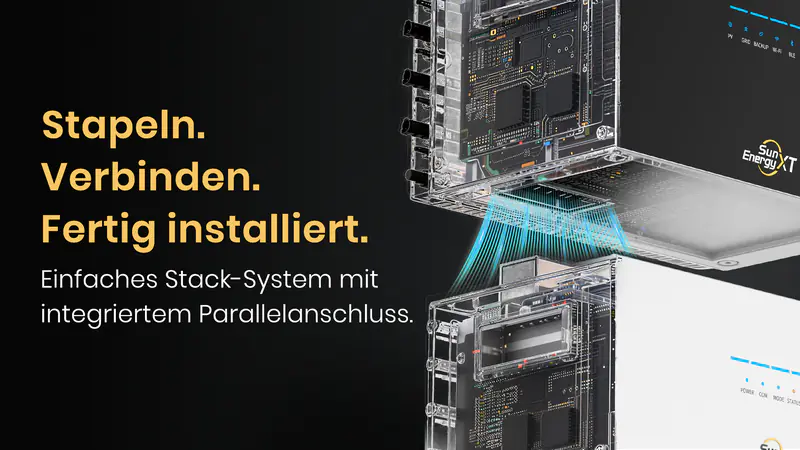 SunEnergyXT Balkonkraftwerkspeicher Kopfspeicher 500Pro 5024 Wh 2400 W bidirektionaler-Wechselrichter