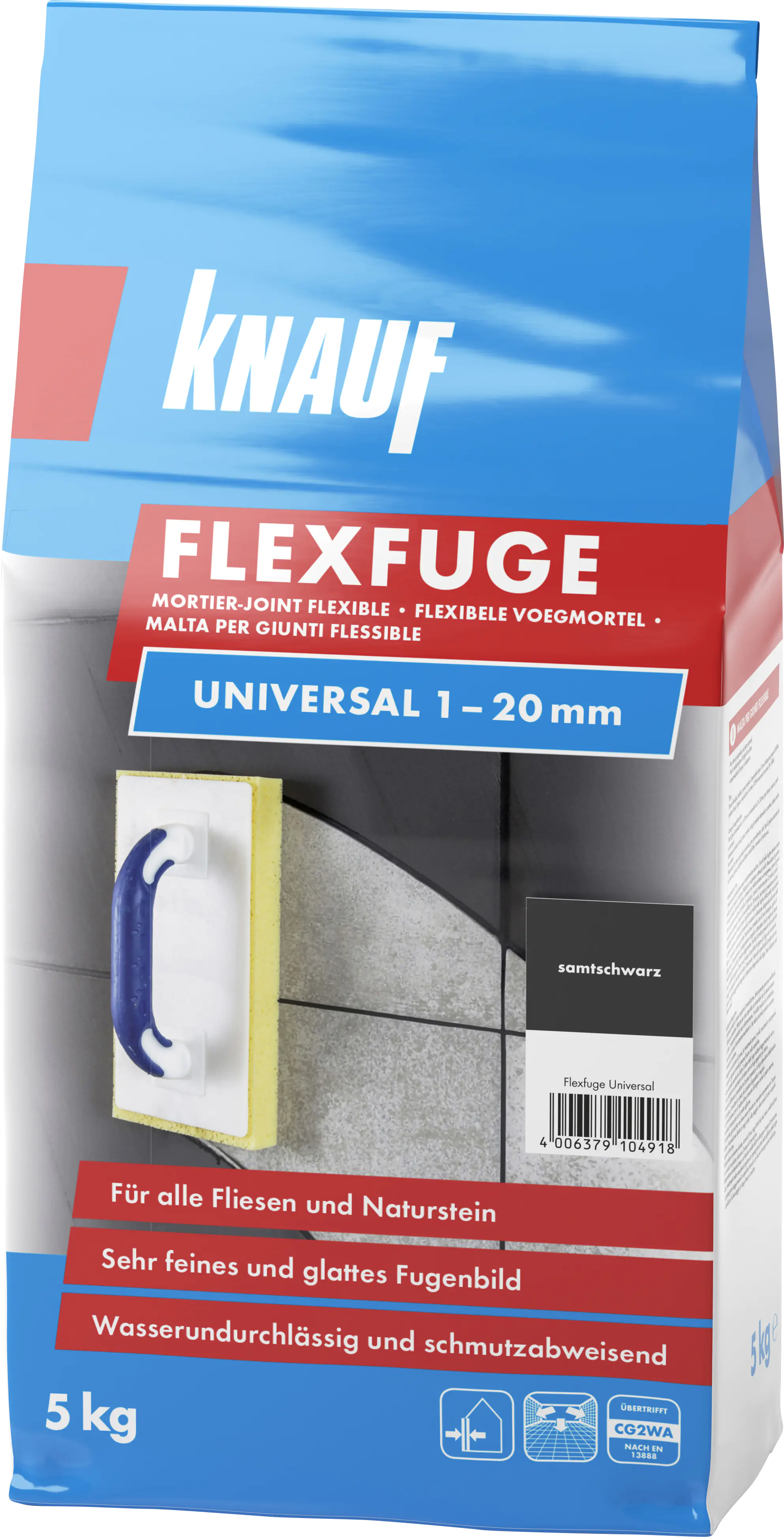 Knauf Fugenmörtel Flexfuge Universal 1 - 20 mm samtschwarz 5 kg
