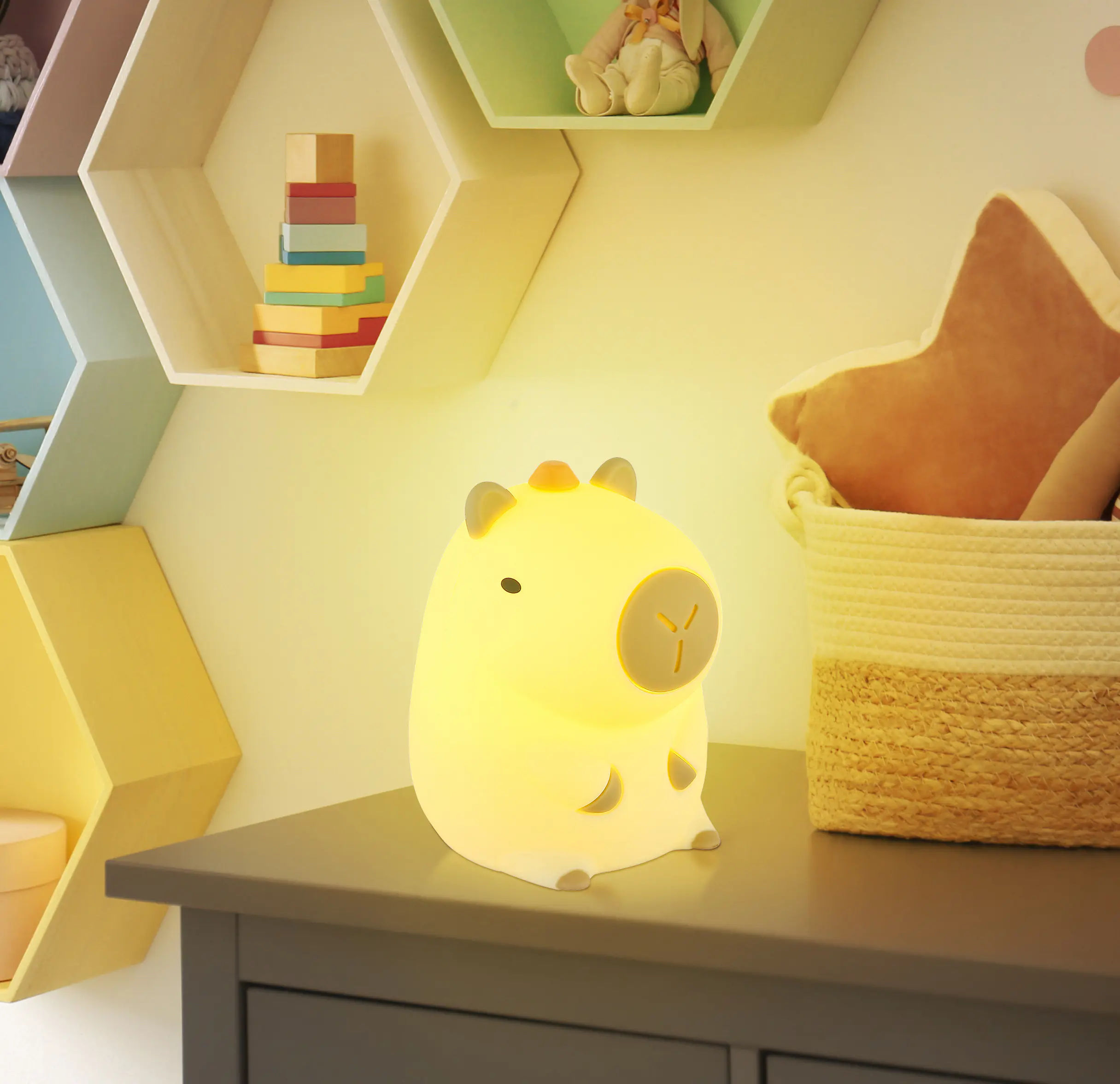 Globo Akku Tischleuchte Caybara 1,5W RGBW braun Kunststoff