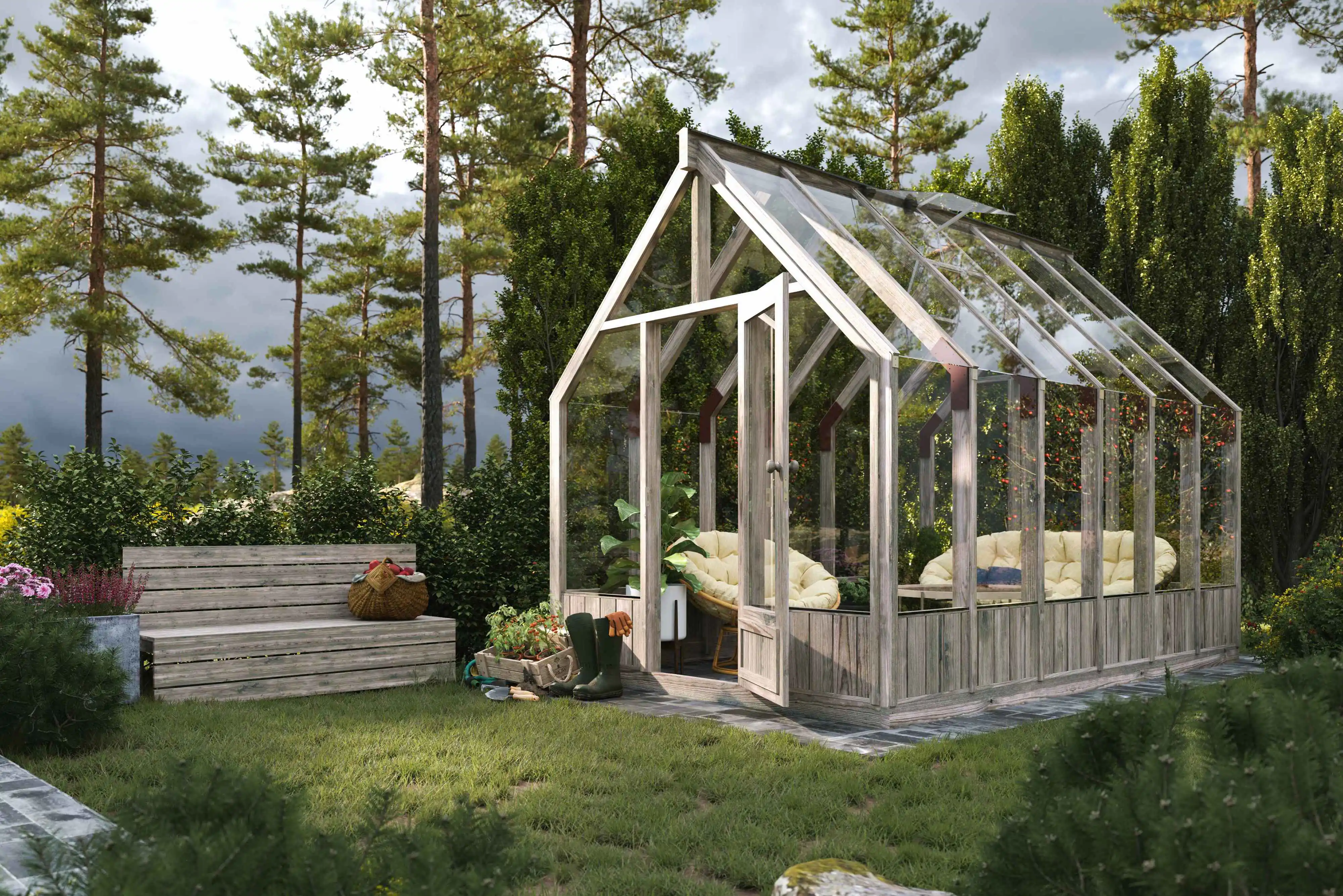 Palmako Gewächshaus Emilia 240 x 363 cm 8,2 m² 4 mm Glas 