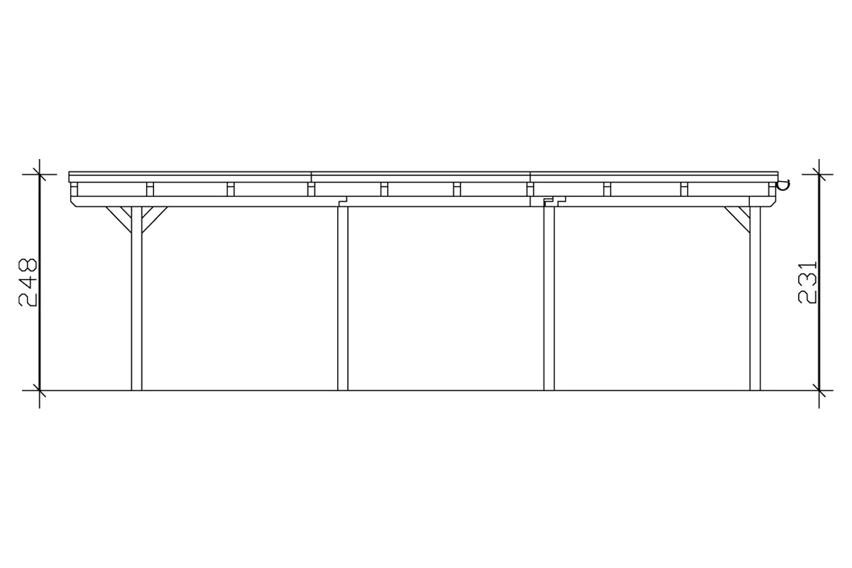 4018211022588_2111600 SKAN HOLZ Carport Emsland 613 x 846 cm mit Aluminiumdach, lasiert in Weiß