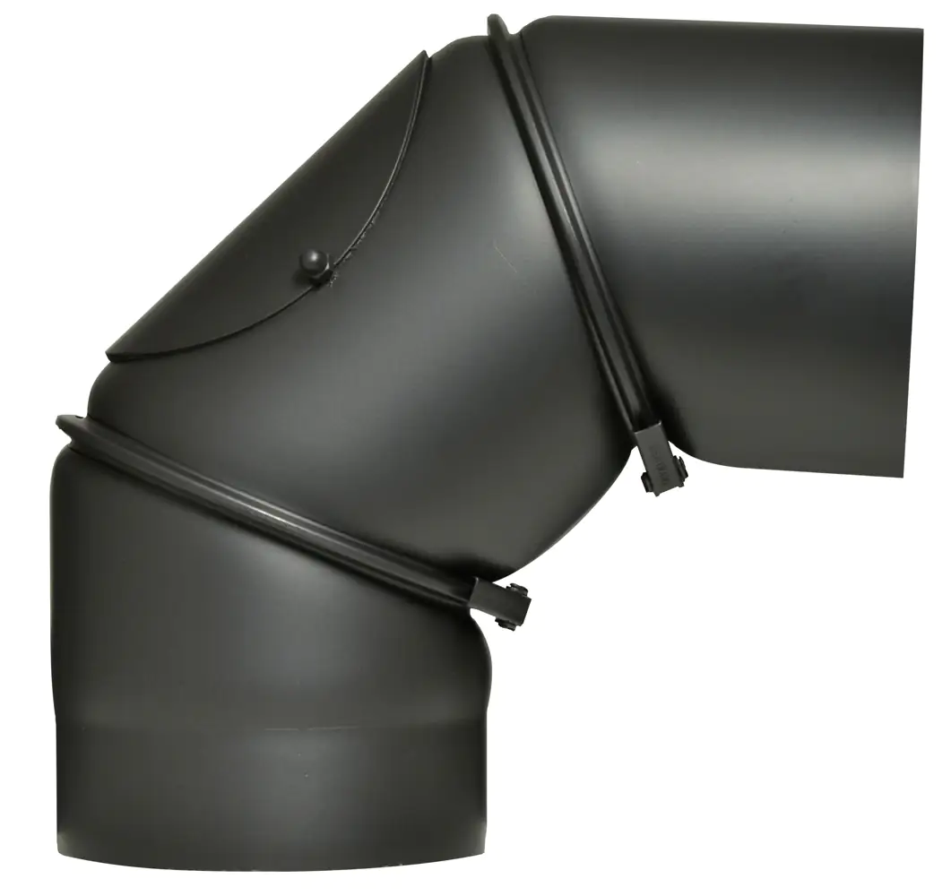 FireFix Ofenrohrbogen 90°, Ø 130 mm, mit Reinigungstür, schwarz FireFix Ofenrohrbogen 90°, Ø 130 mm, mit Reinigungstür, schwarz