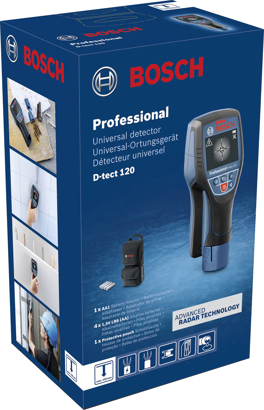 Bosch Professional Ortungsgerät D-tect 120 12 V Batterie- oder Akkubetrieb