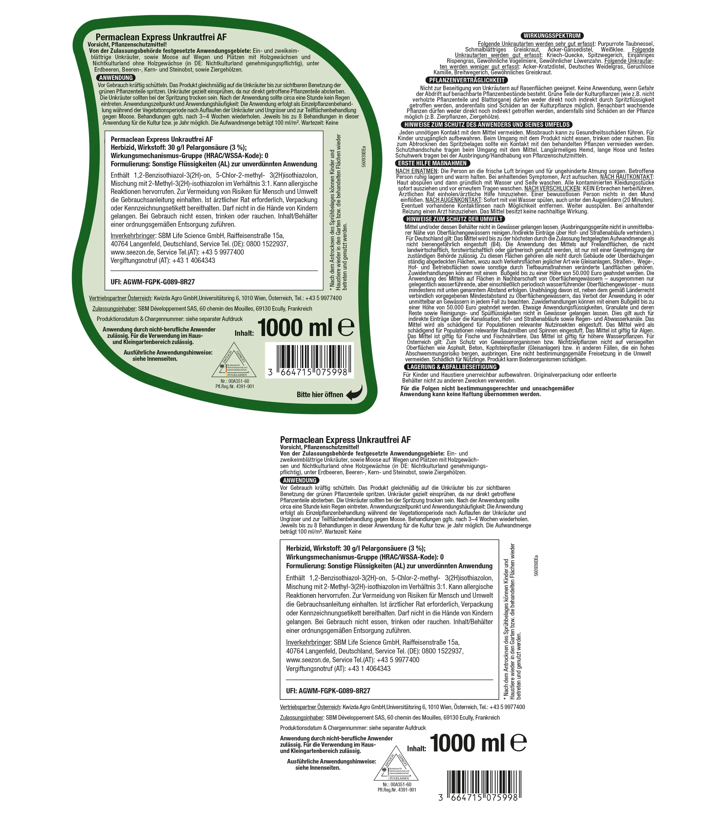 Protect Garden Permaclean Express Unkrautfrei AF 1 L Protect Garden Permaclean Express Unkrautfrei AF 1 L