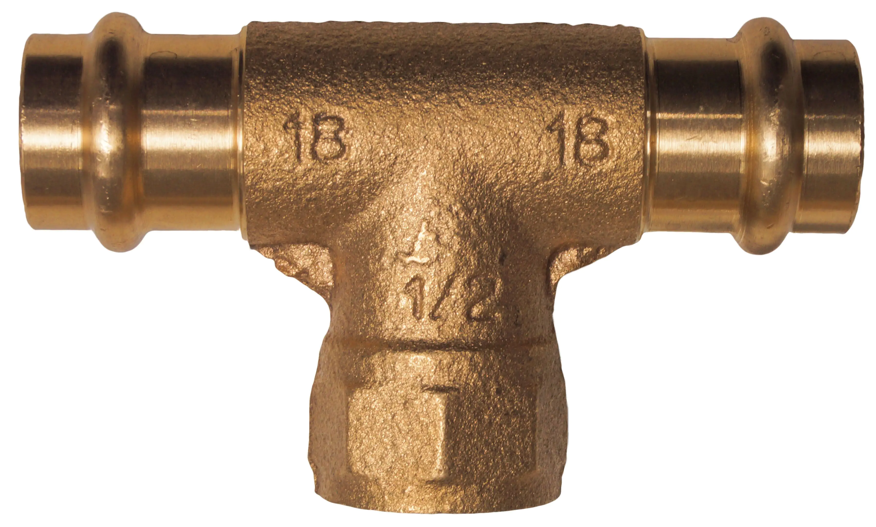Cornat Press-T-Stück Kupfer, ø 18 mm - 1/2" IG