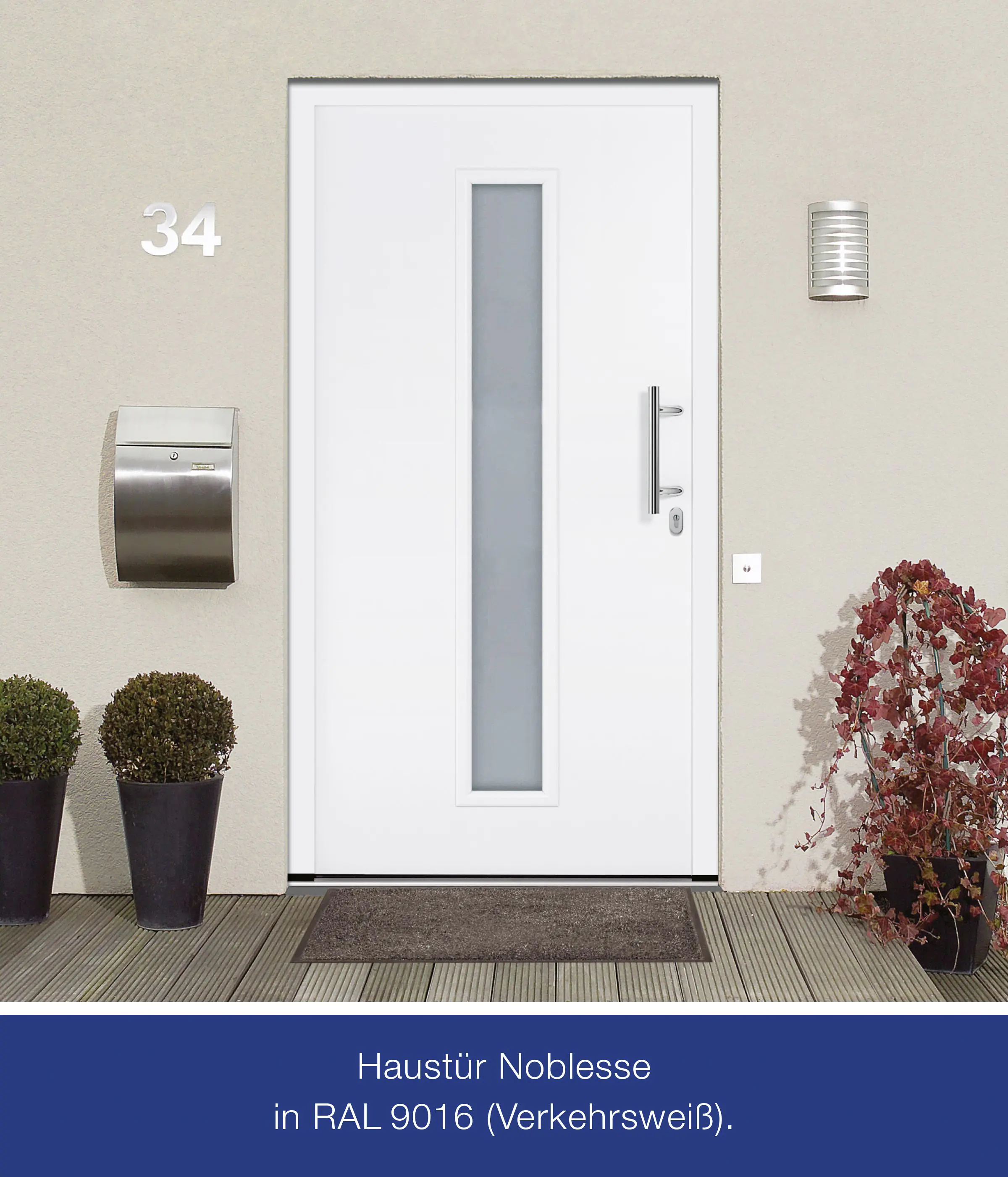 Haustür Noblesse weiß DIN rechts 100 x 210 cm weiß