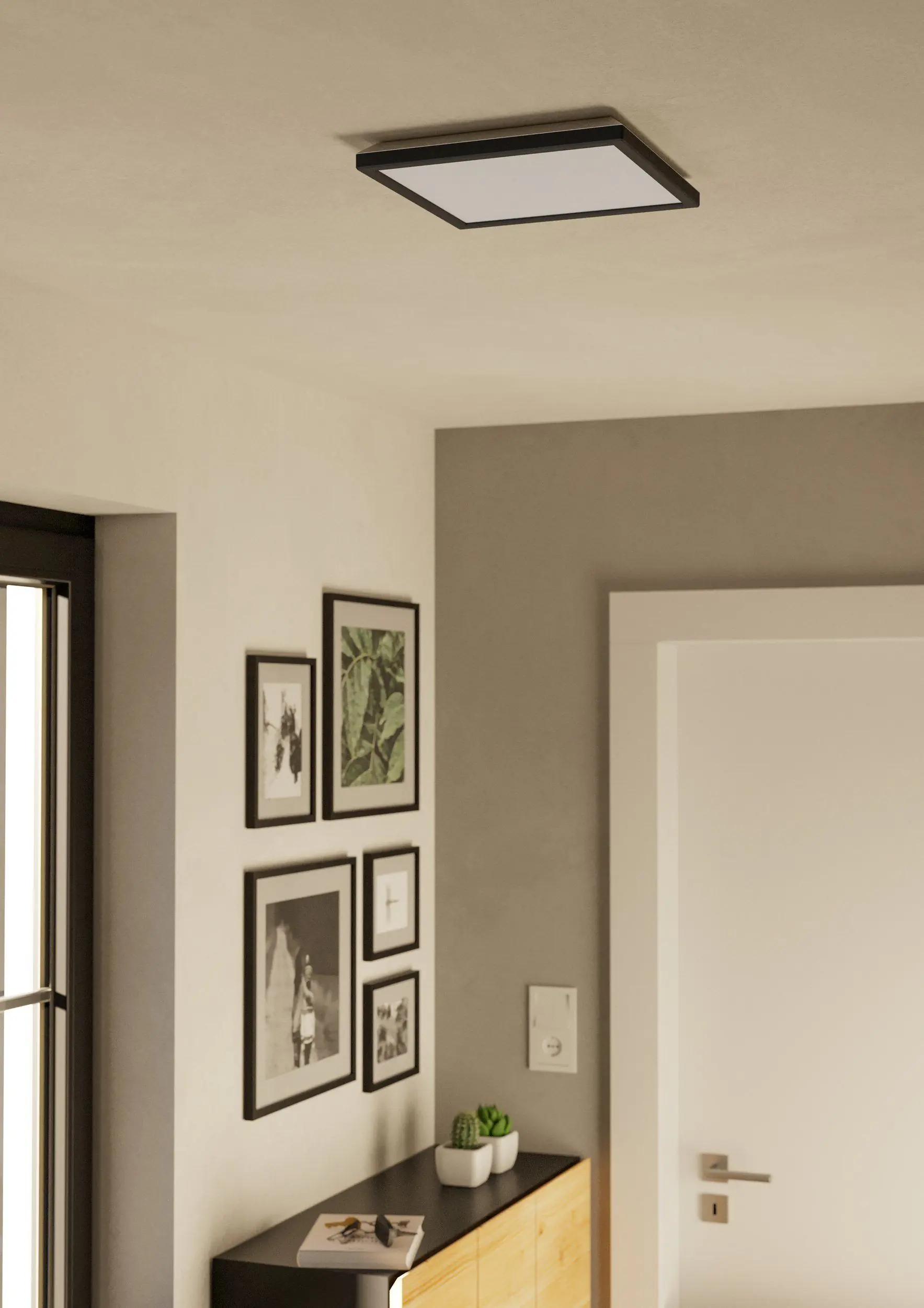 Eglo LED Deckenleuchte Rovito schwarz 29 x 29 cm warmweiß-kaltweiß