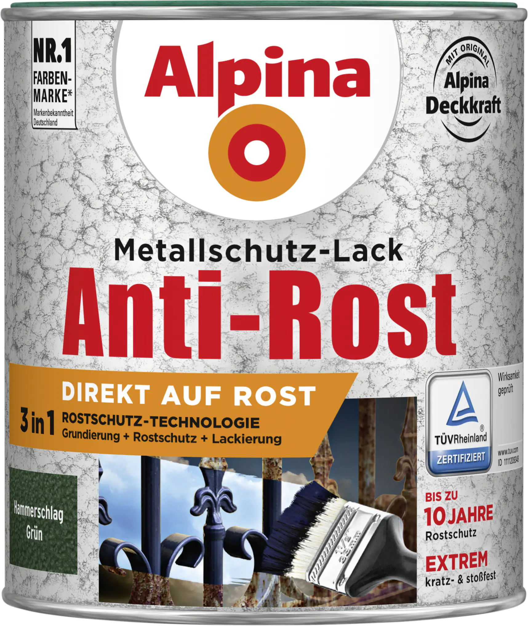 Alpina Metallschutz-Lack Hammerschlag 750 ml grün Alpina Metallschutz-Lack Hammerschlag 750 ml grün