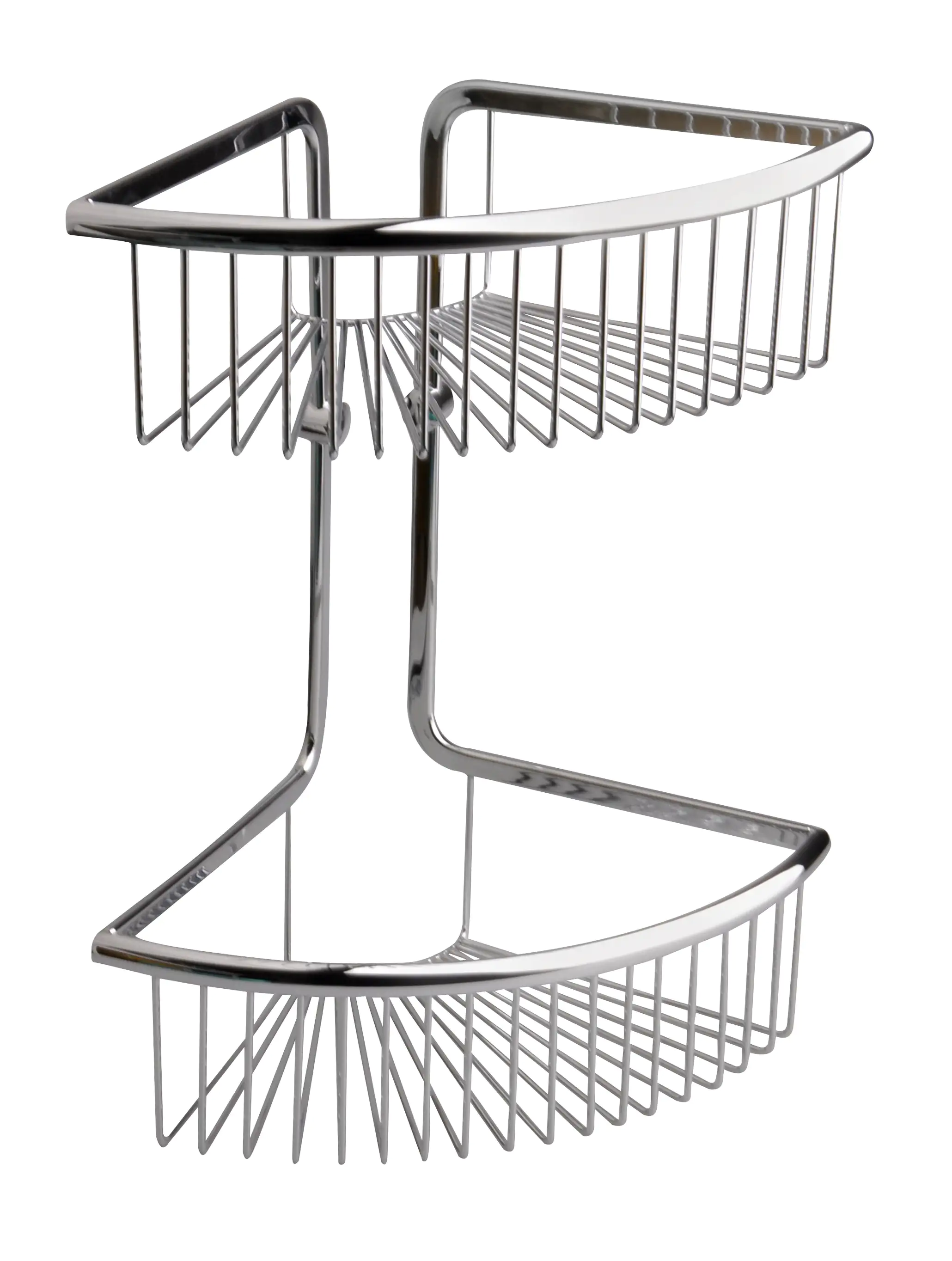 Primaster Eck-Duschkorb Tuna Edelstahl 2 Ablagen chrom