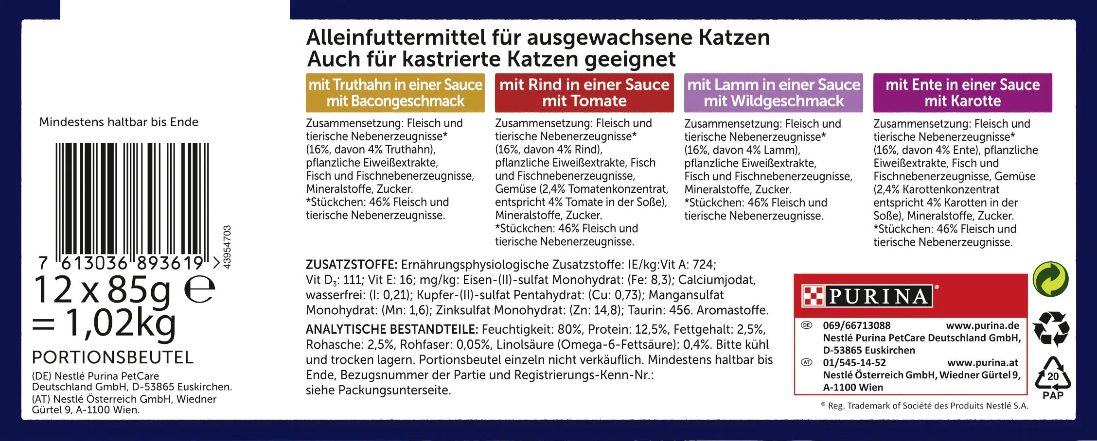 Felix Sensations Saucen Geschmacksvielfalt vom Land Katzenfutter 12 x 85 g Felix Sensations Saucen Geschmacksvielfalt vom Land Katzenfutter 12 x 85 g