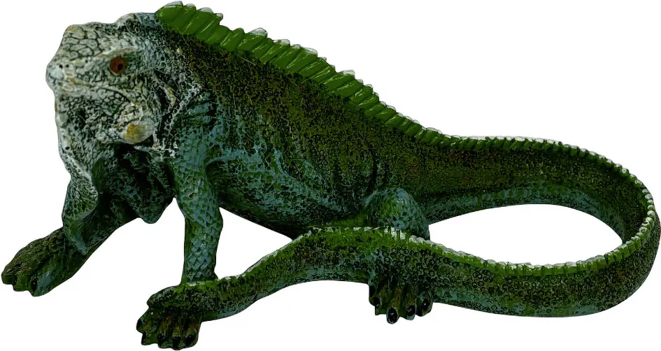 Dekofigur Leguan sitzend 17 x 8 cm grün