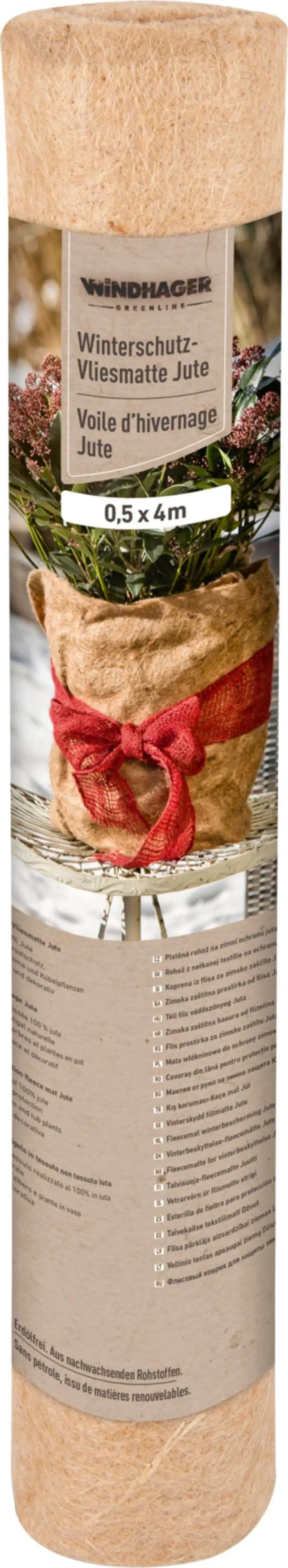 Windhager Winterschutz für Pflanzen Jute 0,5 x 4 m natur