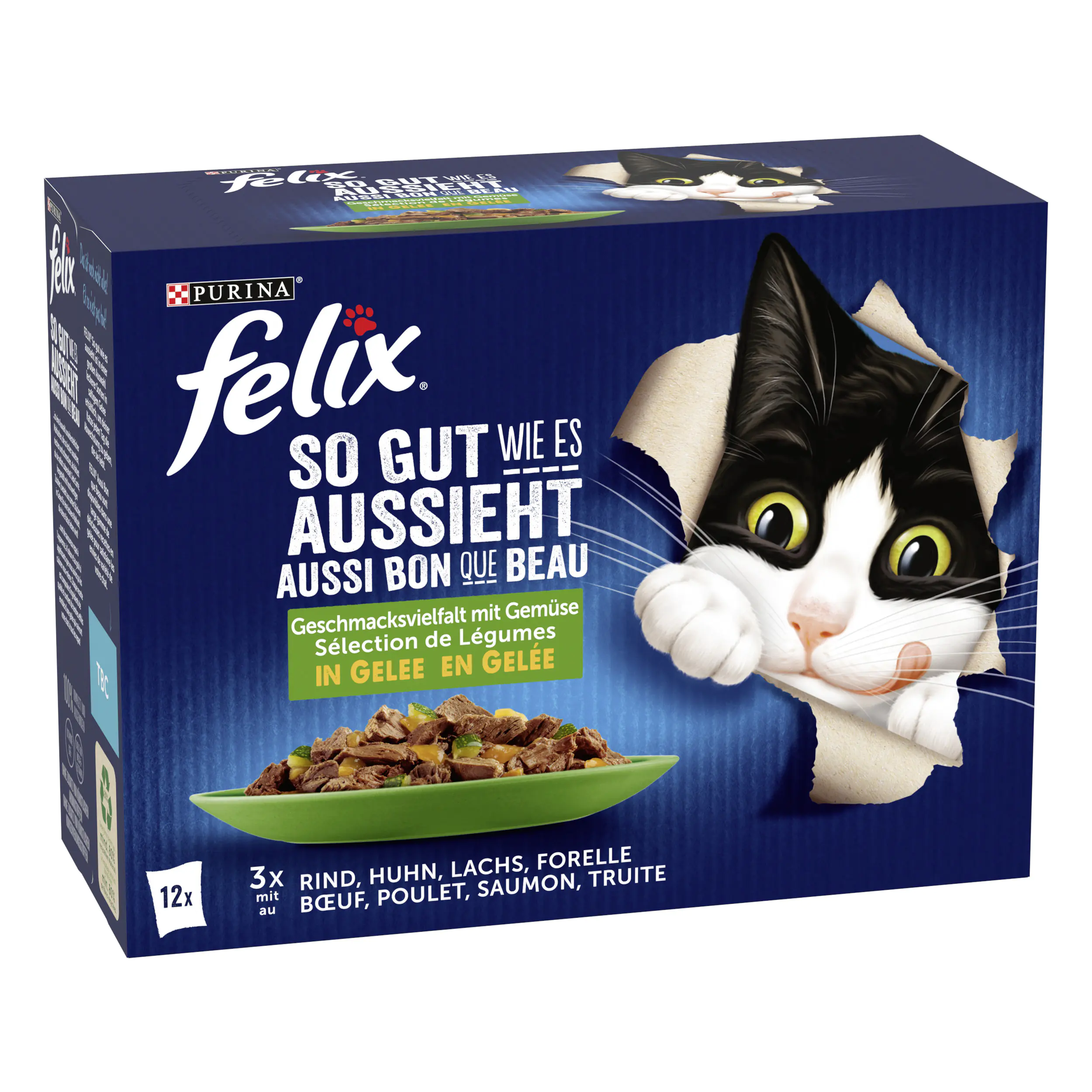 Felix Gemischte Vielfalt mit Gemüse Katzenfutter 12 x 85g Felix Gemischte Vielfalt mit Gemüse Katzenfutter 12 x 85g