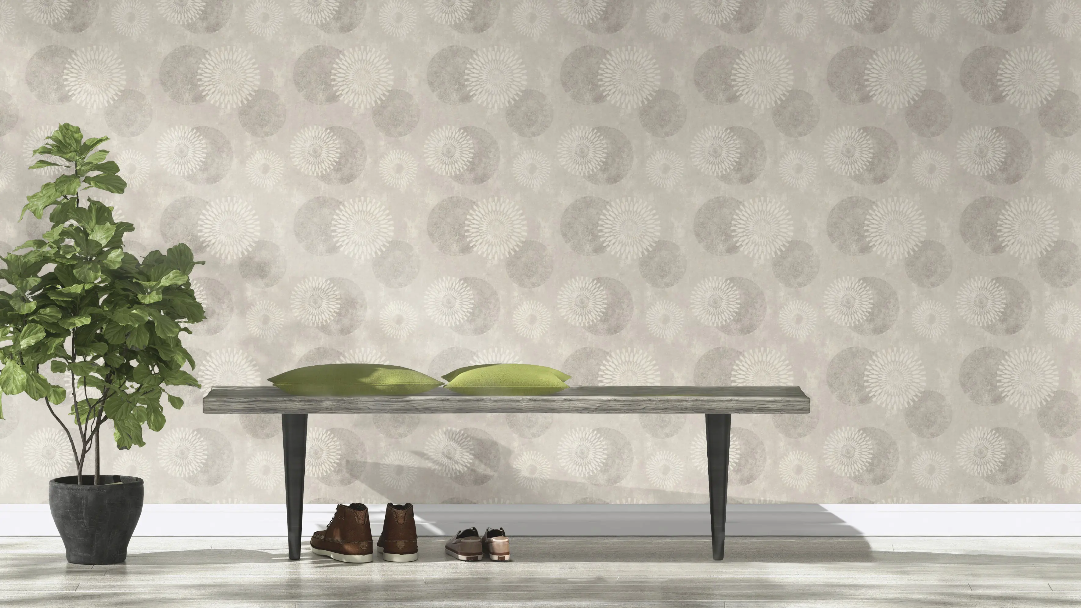 Rasch Vliestapete 651713 Kreise grau-beige 10,05 x 0,53 m Rasch Vliestapete 651713 Kreise grau-beige 10,05 x 0,53 m